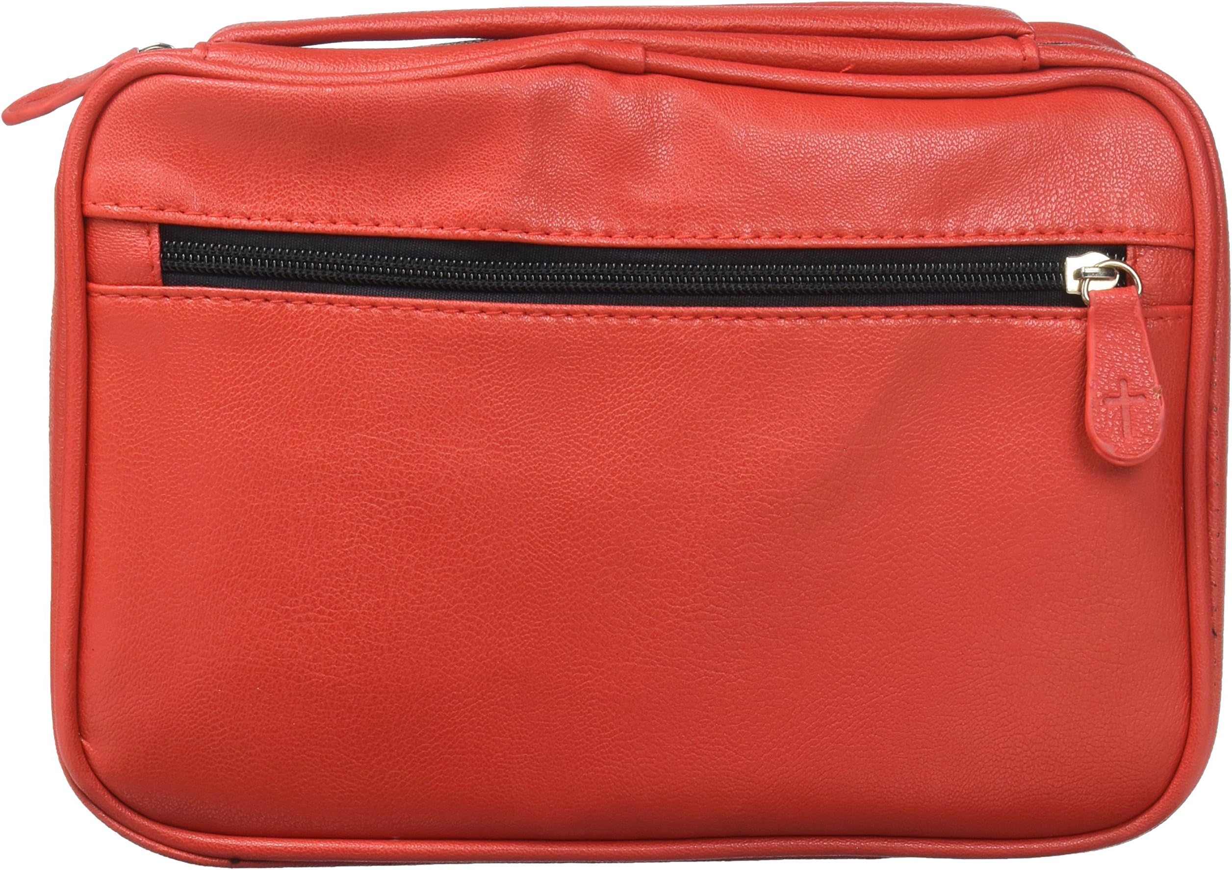 Divinity Boutique Bible Cover Basic with Zipper on Back Red - Large (22350) | Fits Bibles up to 9" X 6.25" X 1.25"