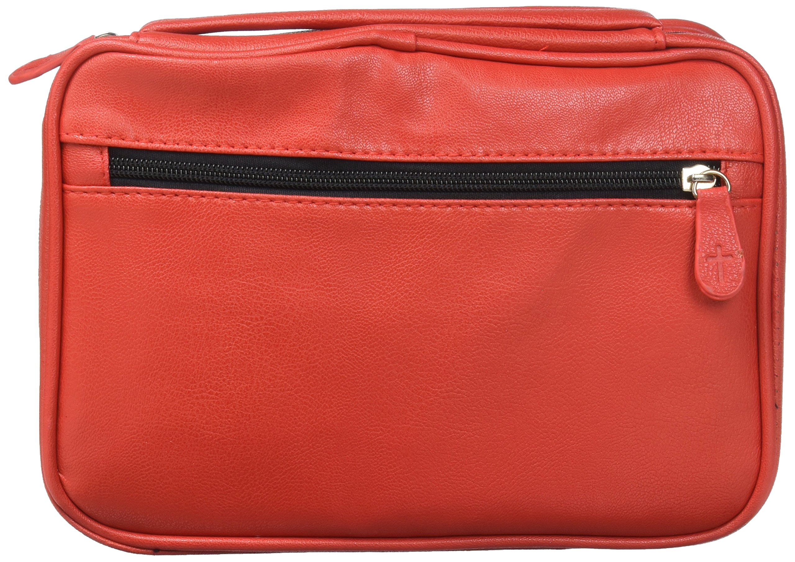 Divinity Boutique Bible Cover Basic with Zipper on Back Red - Large (22350) | Fits Bibles up to 9" X 6.25" X 1.25"