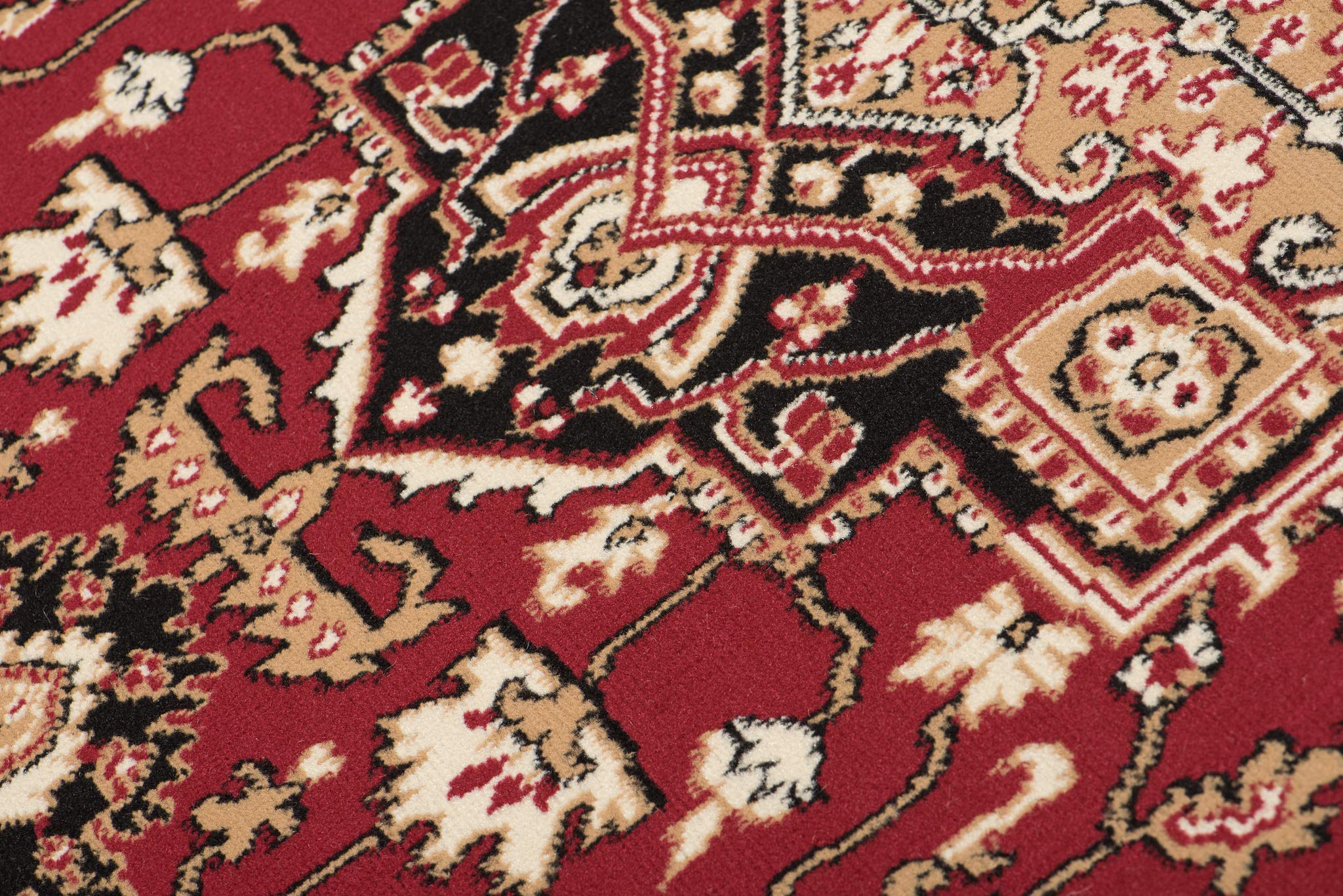 Carpeto Grand Tapis Couloir 200x300cm Rouge Classique Traditionnel Doux | Tapis pour Entrée Cuisine Bureau Salon Chambre Salle à Manger Chauffage au Sol Facile D'entretien Résistant aux Détergents