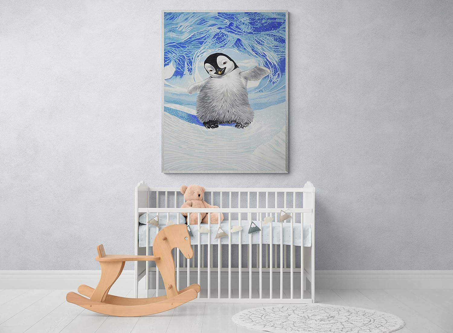 Handmade Penguin Glass Mosaic Wall Art, Animal Tile Mosaic Tile Panel, Hand-Cut Decorative Wall Décor