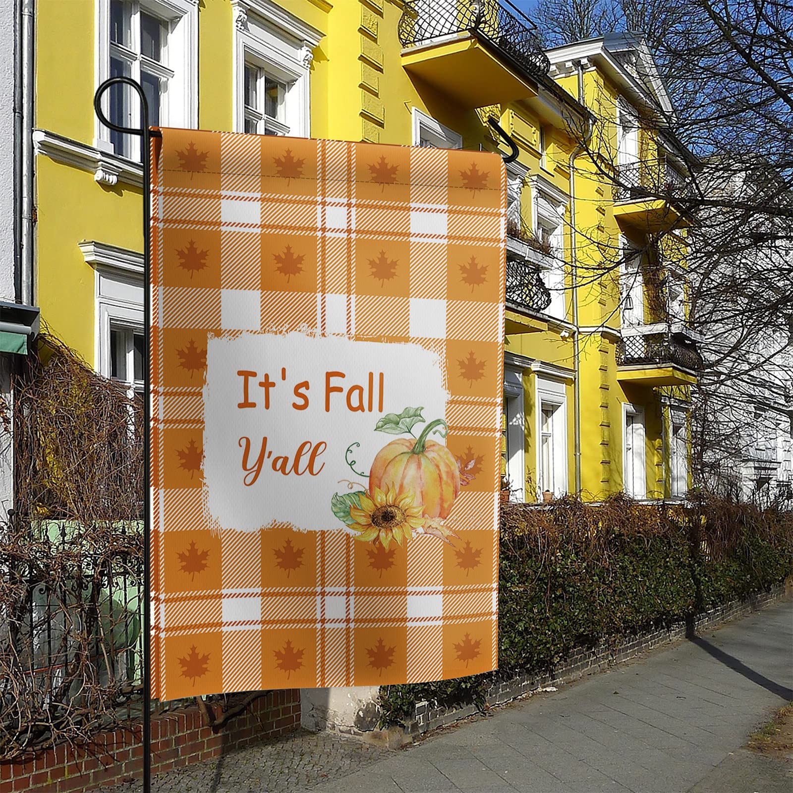 Doppelseitige Herbst-Gartenflagge 30,5x45,7 Cm – Mit Kürbis & Sonnenblumen, Wetterfest, Für Draußen