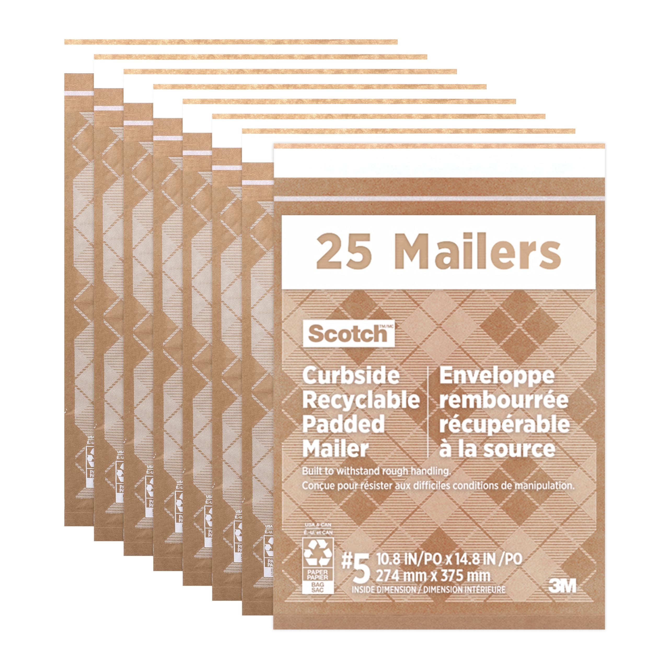 Scotch Curbside Recyclable Padded Mailers, 50 Pack, 10.5 X 9 In - View #5