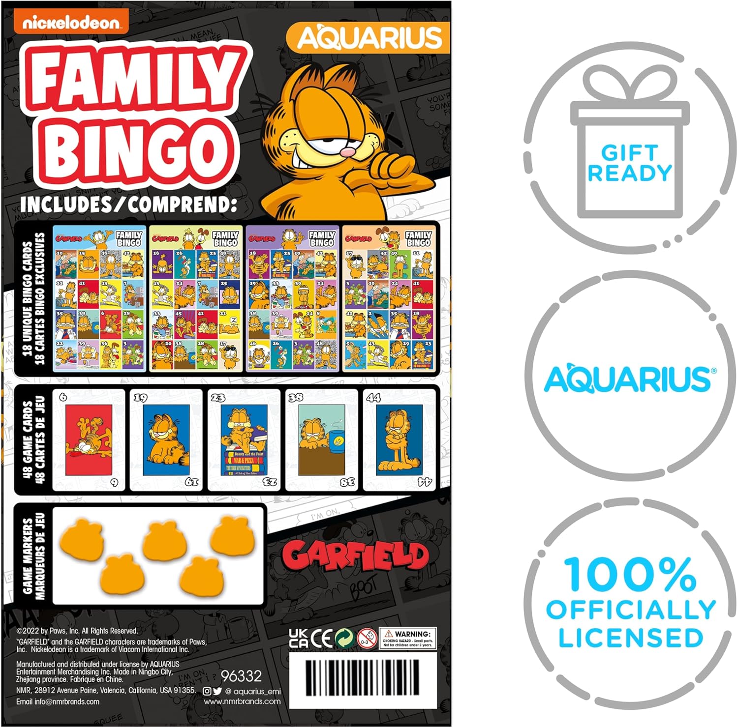 Aquarius Garfield Family Bingo Game - Fun Family Party Game for Kids, Teens & Adults - Entertaining Game Night Gift - Officially Licensed Garfield Merchandise