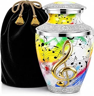 Musical Notes Cremation Urn White Large