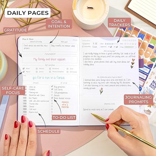 Miniatura 6 de GoGirl Diario de autocuidado  Cuaderno diario de salud mental con rastreadores de estado de ánimo y bienestar  Diario de desarrollo personal,