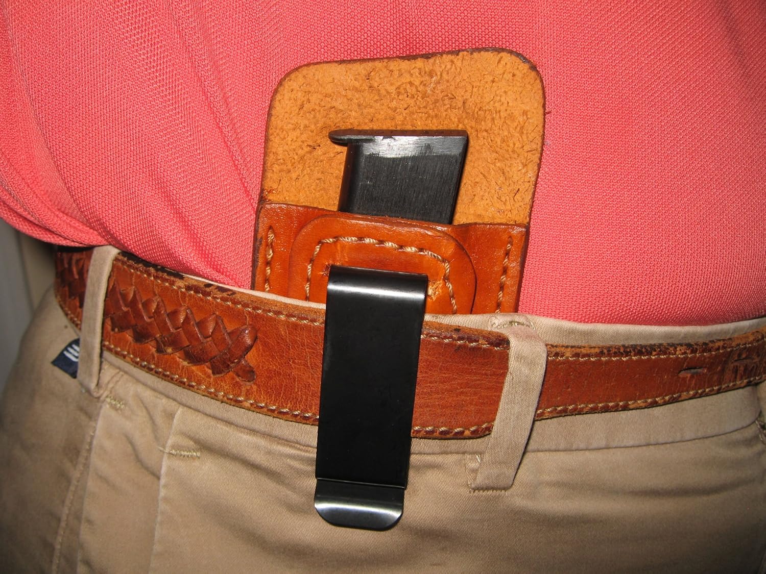 Azula Gun Holsters Compact 1911 Pistol 45 Leather IWB Inside Waistband Magazine Mag Pouch CCW TAN USA