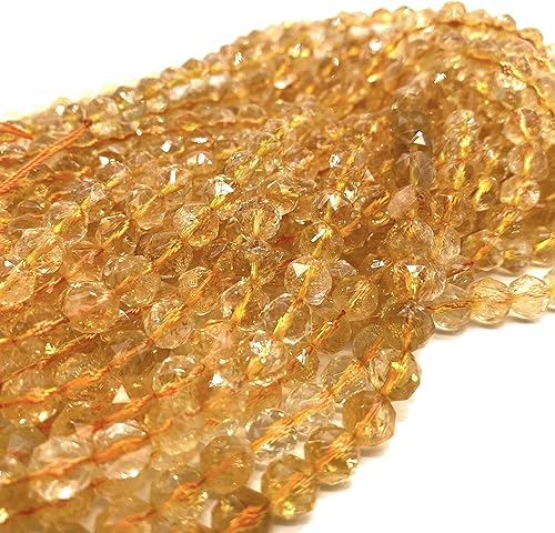 Miniatura 4 de ABCGEMS - Cuentas brasileñas de citrino dorado de miel (técnica avanzada de incisión de estrellas para una dispersión óptima de la luz y brillo)