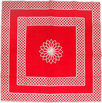 Decorative Velvet Pooja Cloth Mat Aasan Decorative Cloth Size-24 Inches X 24 Inches for Multipurpose Indian Traditional Cultural Pooja Festival New year Gifts Christmas Special Item Red