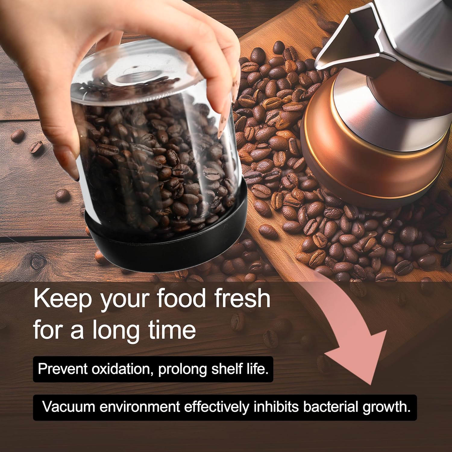 Vacuum Coffee Canister 2-Pack - 40oz & 30oz Coffee Storage Containers, Airtight Glass Coffee Containers for Freshness & Optimal Preservation