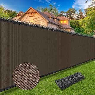 Winpull 6x50FT Privacy Fence Screen for Chain Link & Wood Fences - 95% Block, Breathable 170GSM HDPE Mesh, Reinforced Grommets for Patio Yard