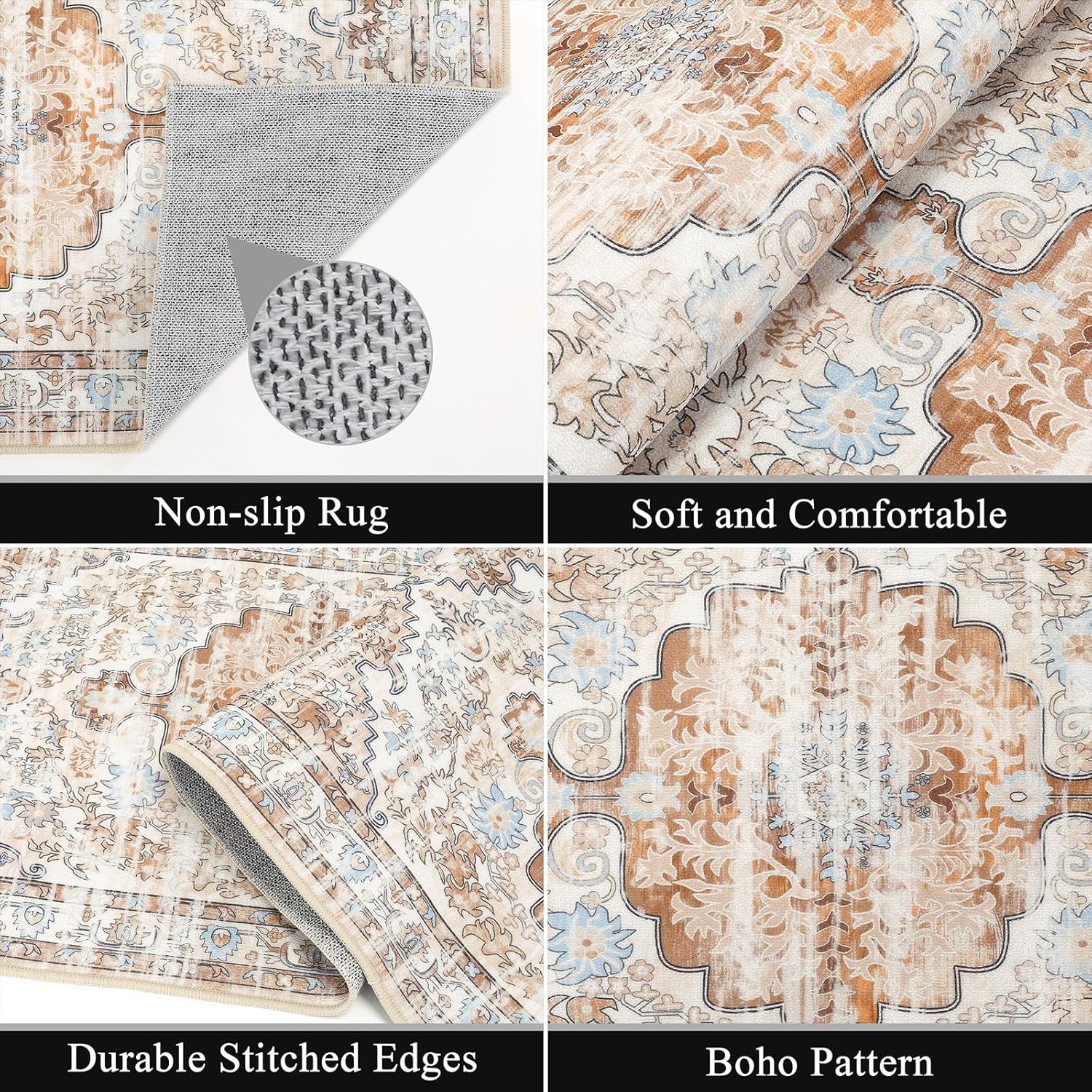 Ileading Kitchen Rugs Set 3 Piece, Non Slip Washable Kitchen Mats for Floor image 4