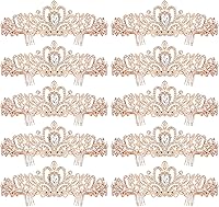 Vista 8 de BBTO 10 piezas de tiaras y coronas de cristal para mujeres y niñas, corona de princesa con diamantes de imitación, diademas de reina con peines