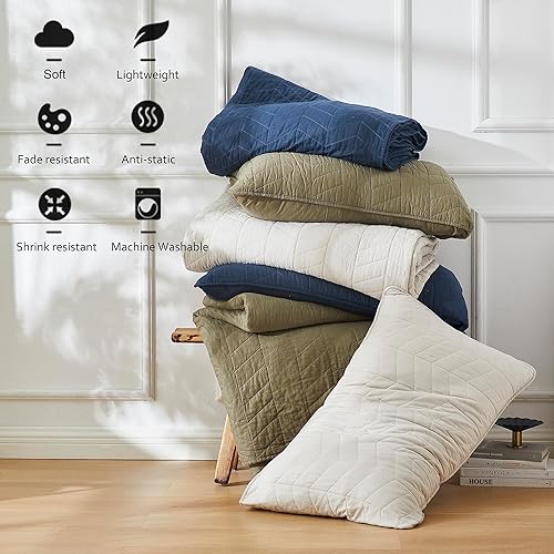 Miniatura 6 de PALASSIO Juego de ropa de cama de tamaño individual amarillo con funda de almohada, colcha ligera y suave, manta fina acolchada para todas las