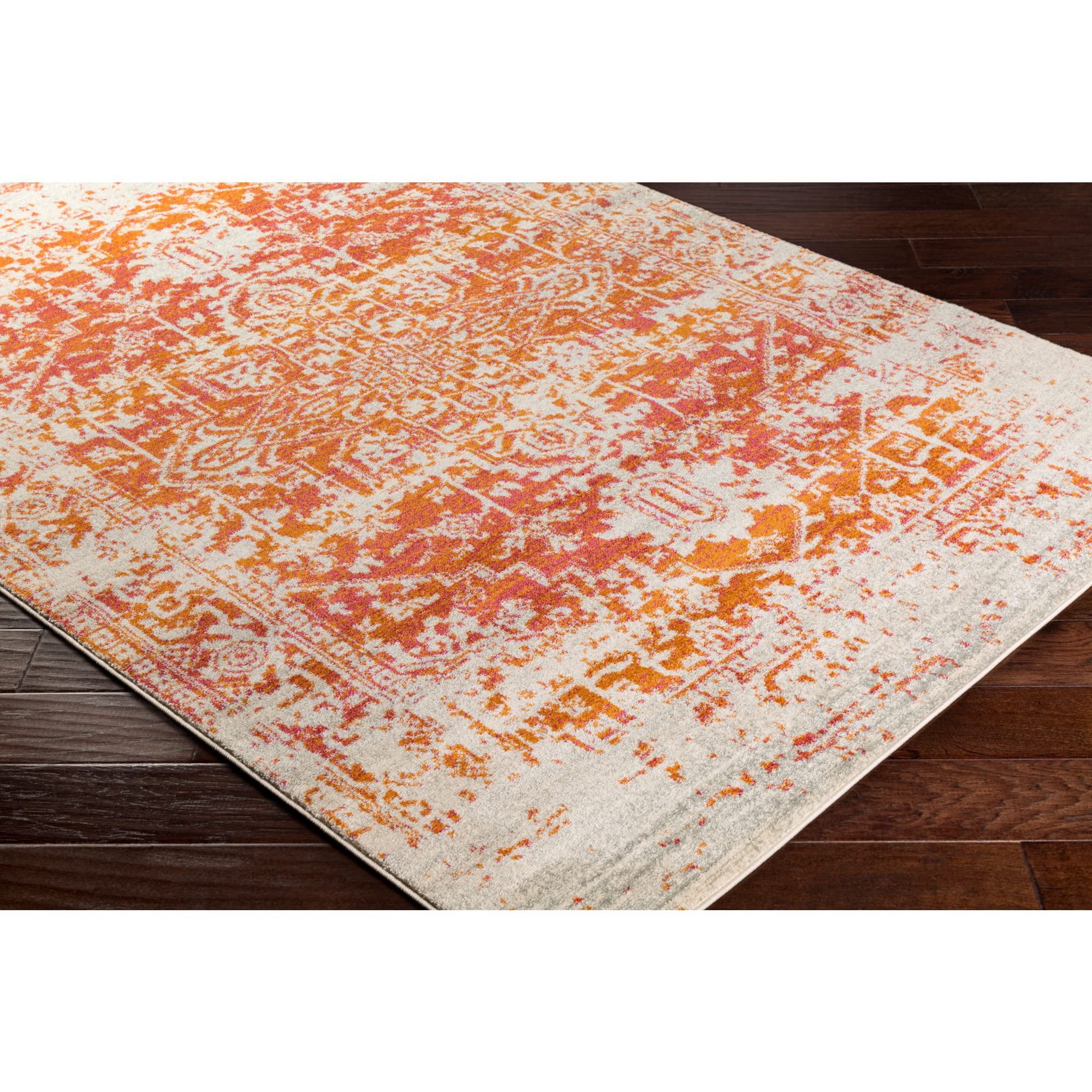 Livabliss Syracusa Vintage groß - Wohnzimmer 160x220 cm, Esszimmer, Schlafzimmer, Orientalischer e Boho Style - Carpet Living Room, Bunter Muster, Orange, Beige und Rosa