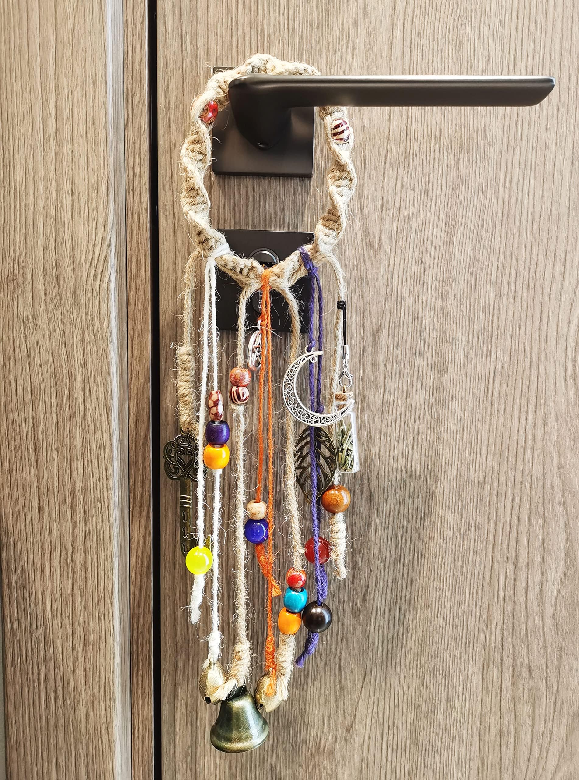 Witch Bells for Door Knob for Protection - Witch Decor for Home and Kitchen - Wiccan Altar Supplies - Witchcraft Room Decor - 13 Inches