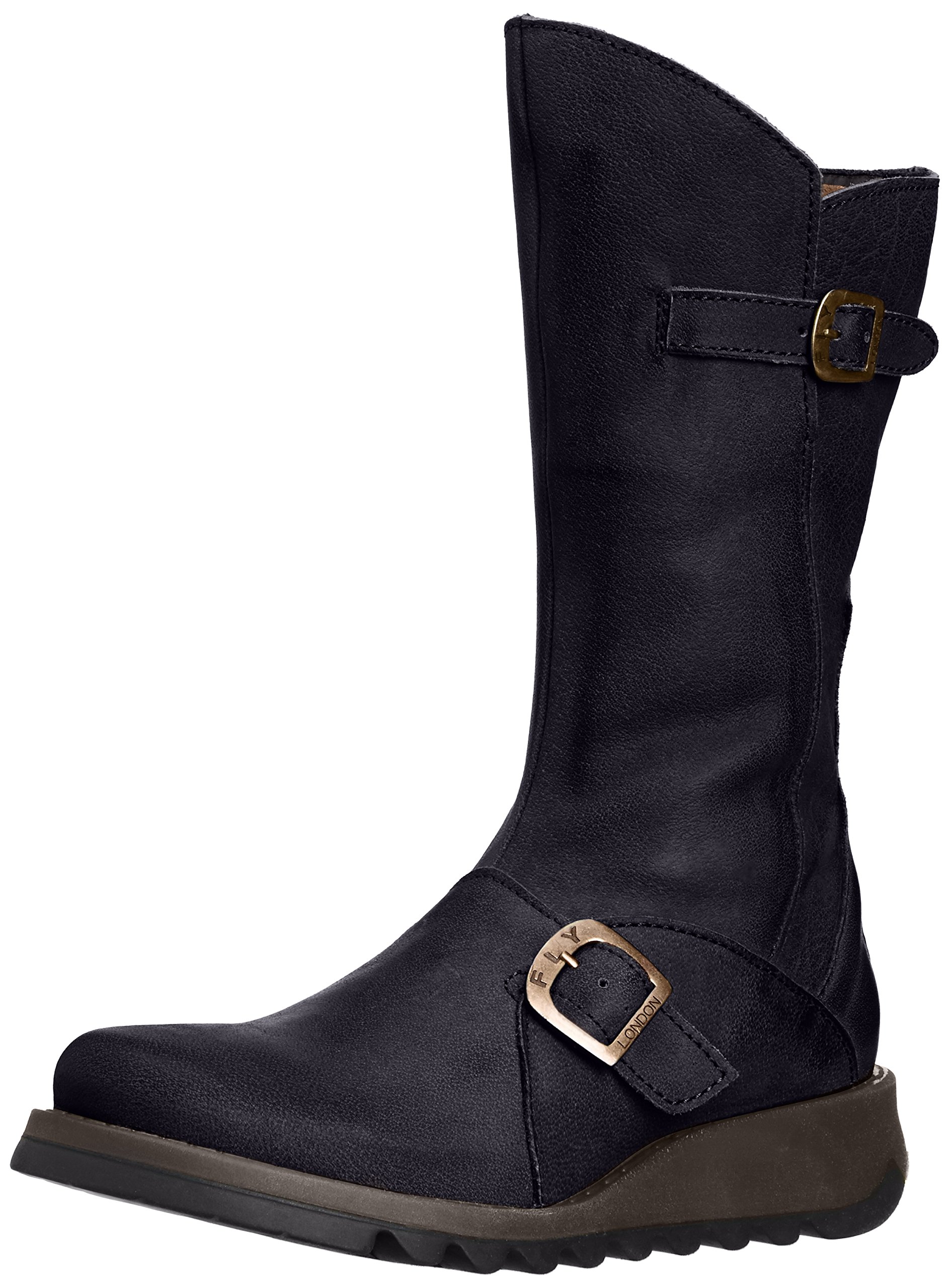 Fly London Women's Mes 2 Buckle Boots, Blue, 2.5 UK