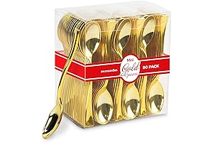 Gold Plastic Mini Spoons Disposable