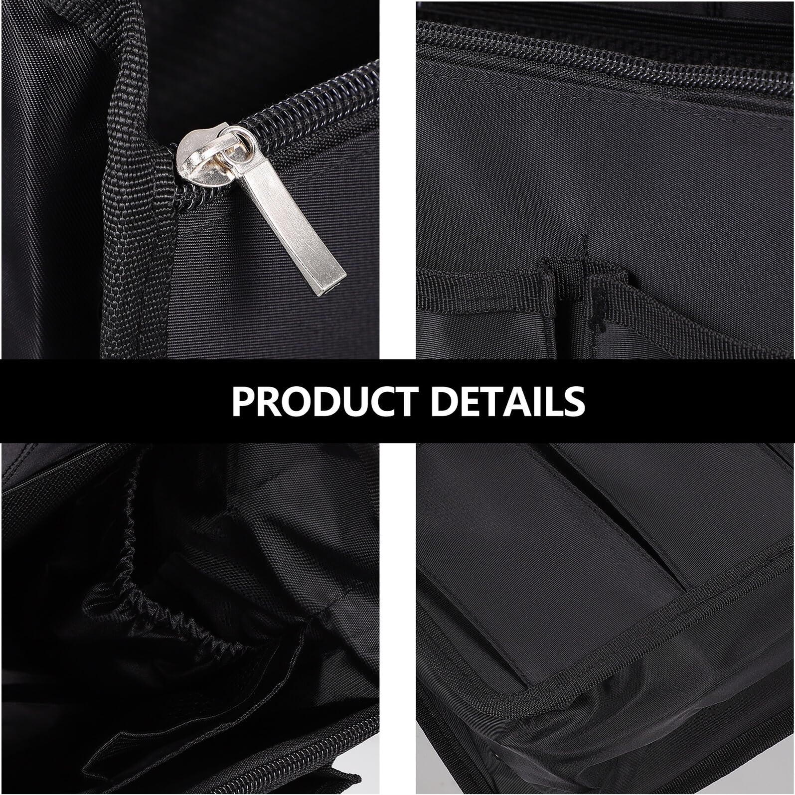 Inserto Organizador de Mochila Múltiples Bolsillos, Nylon Negro