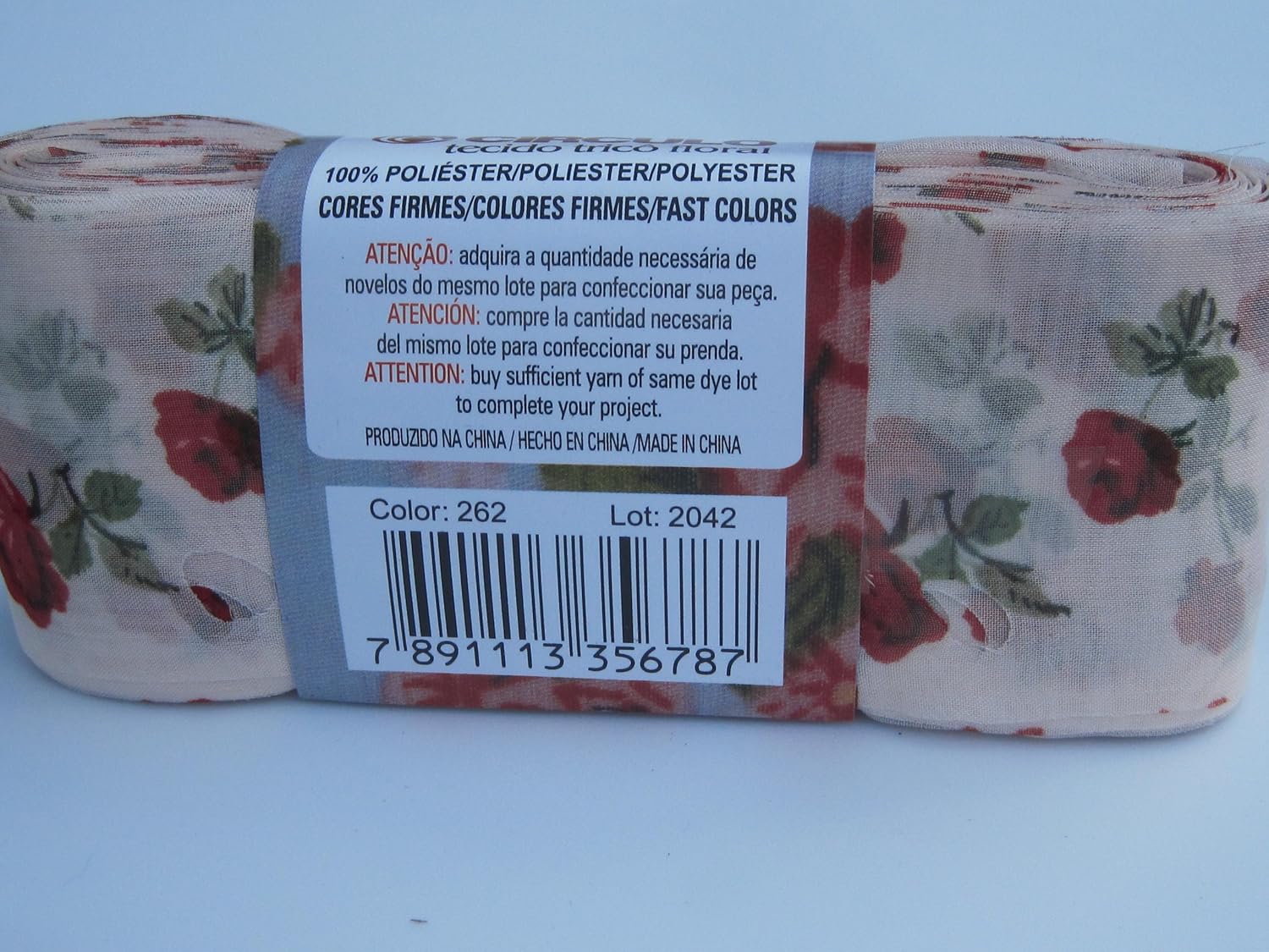 Floral Print Fabric Ruffling Scarf Yarn Col#262 1 Sk