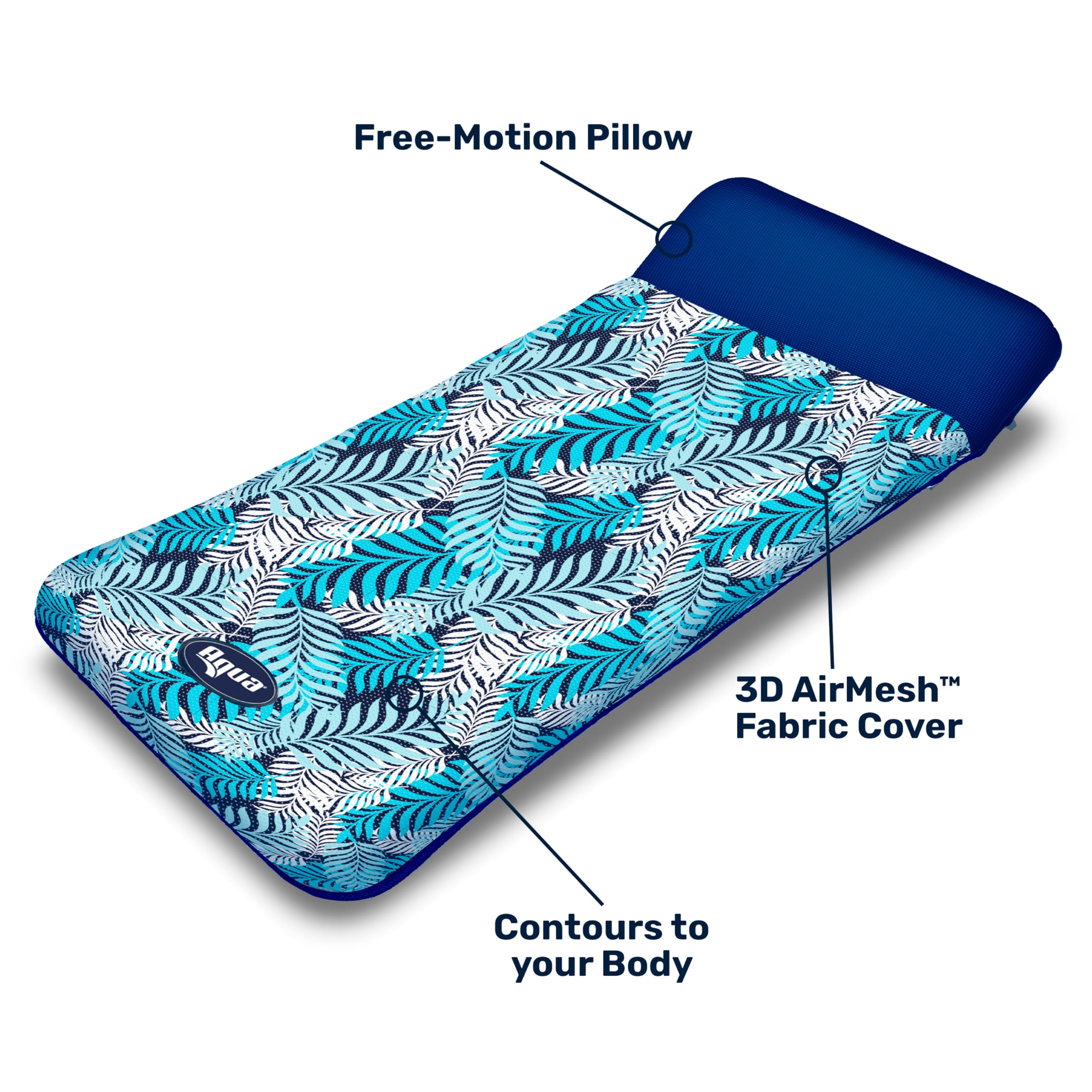 Aqua Luxury Water Lounge – Extra Large – Flotteur de Piscine Gonflable avec appuie-tête, Dossier et Repose-Pieds – Palm Beach Flamingo