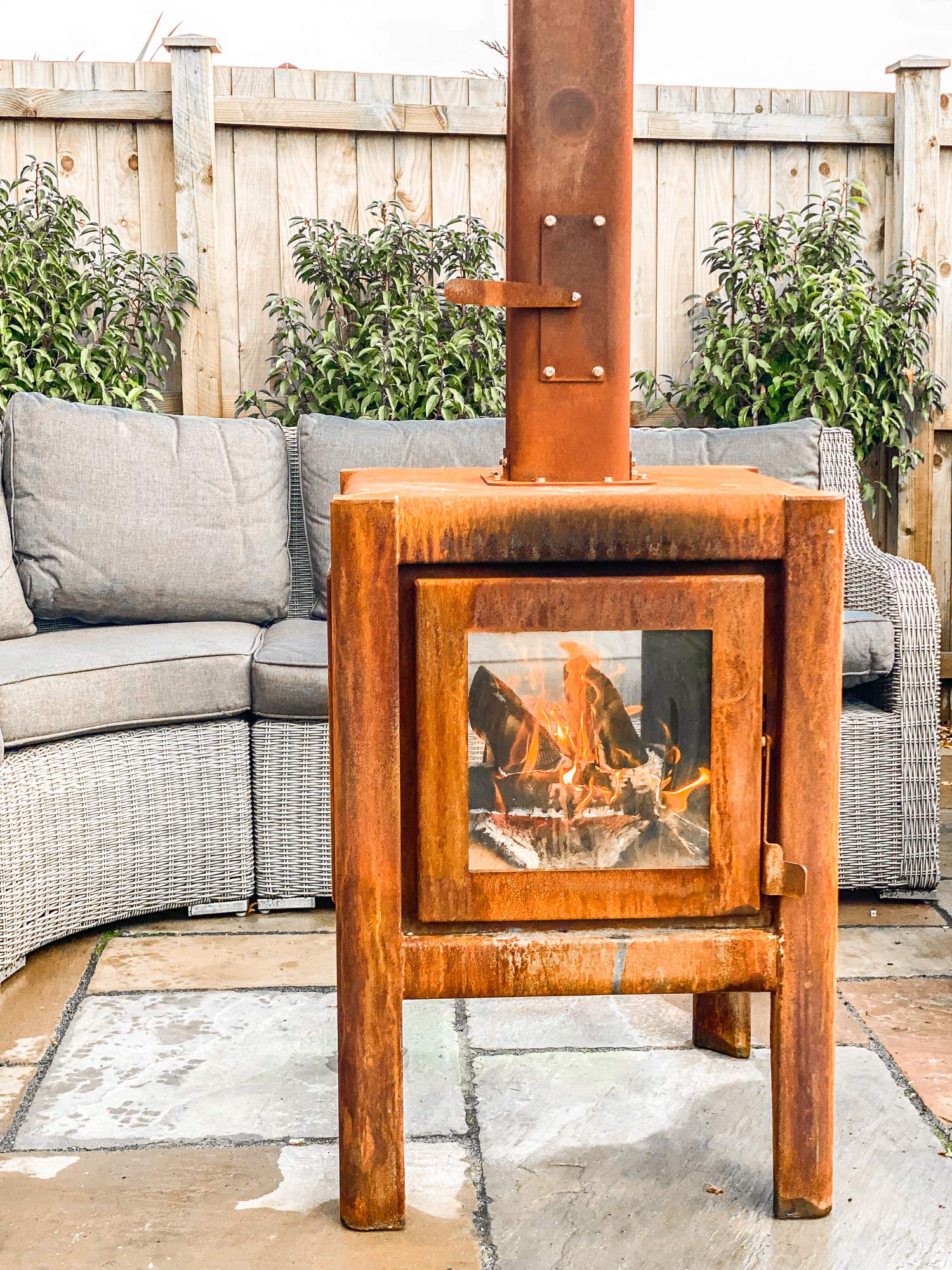 luxury garden log burner The Cube from L'bode professional quality garden  heating chimnea : Amazon.co.uk: Garden