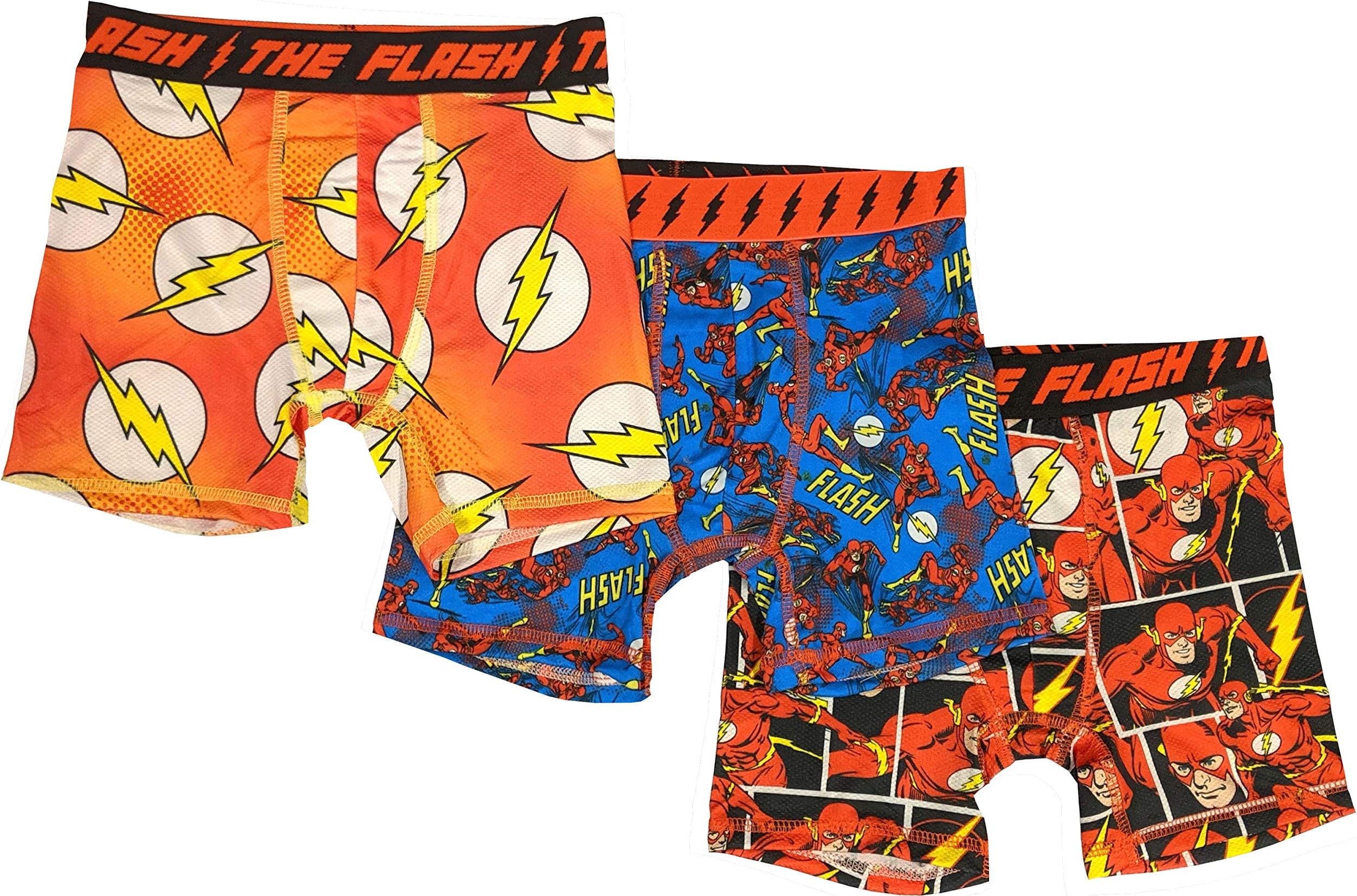 Bioworld The Flash Underwear 3-Pack Action Boxer Briefs for Boys (Small (Size 6))