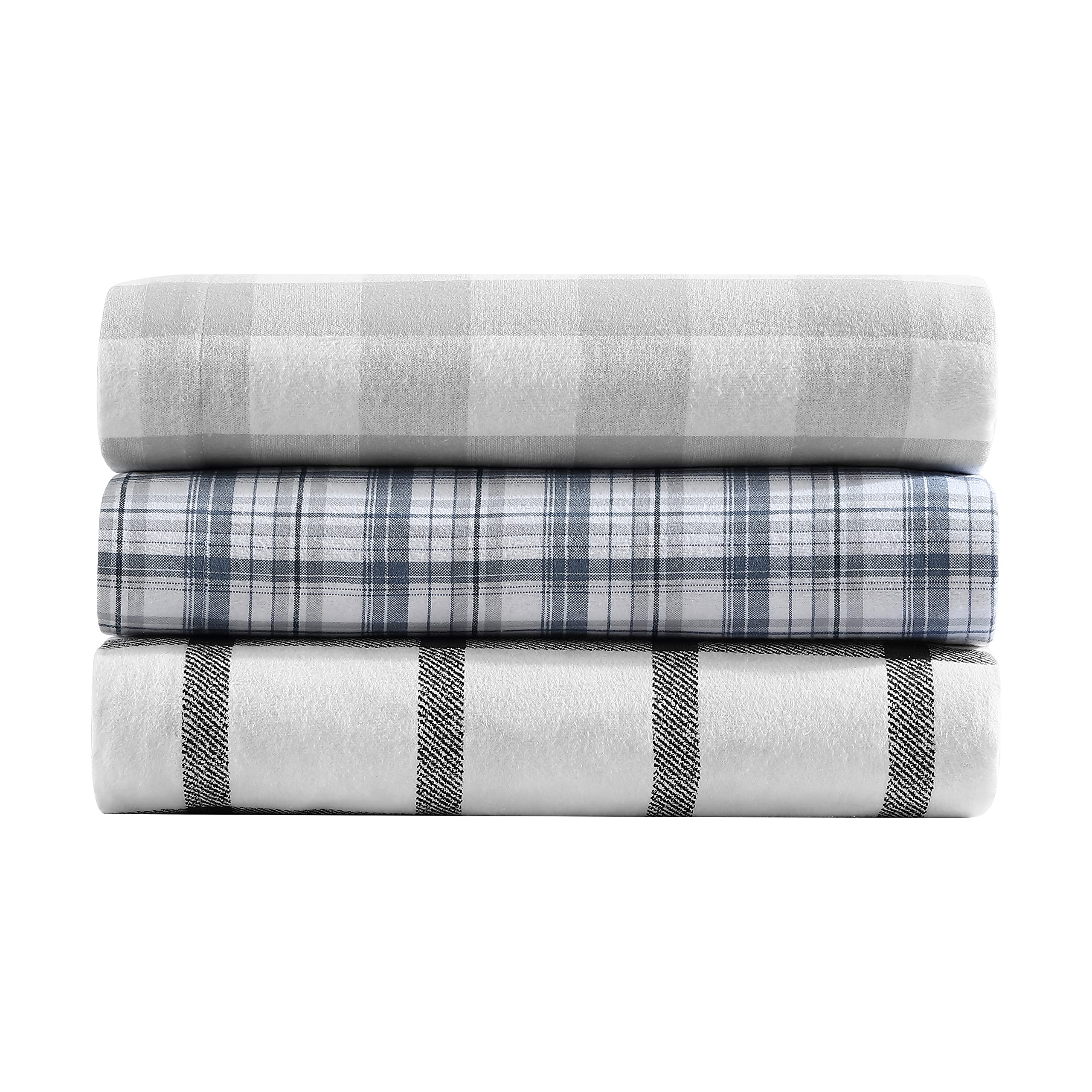 Eddie Bauer - Set di biancheria da letto in flanella di cotone, spazzolato per una maggiore morbidezza, accogliente decorazione per la casa (Bunkhouse Plaid, Queen)
