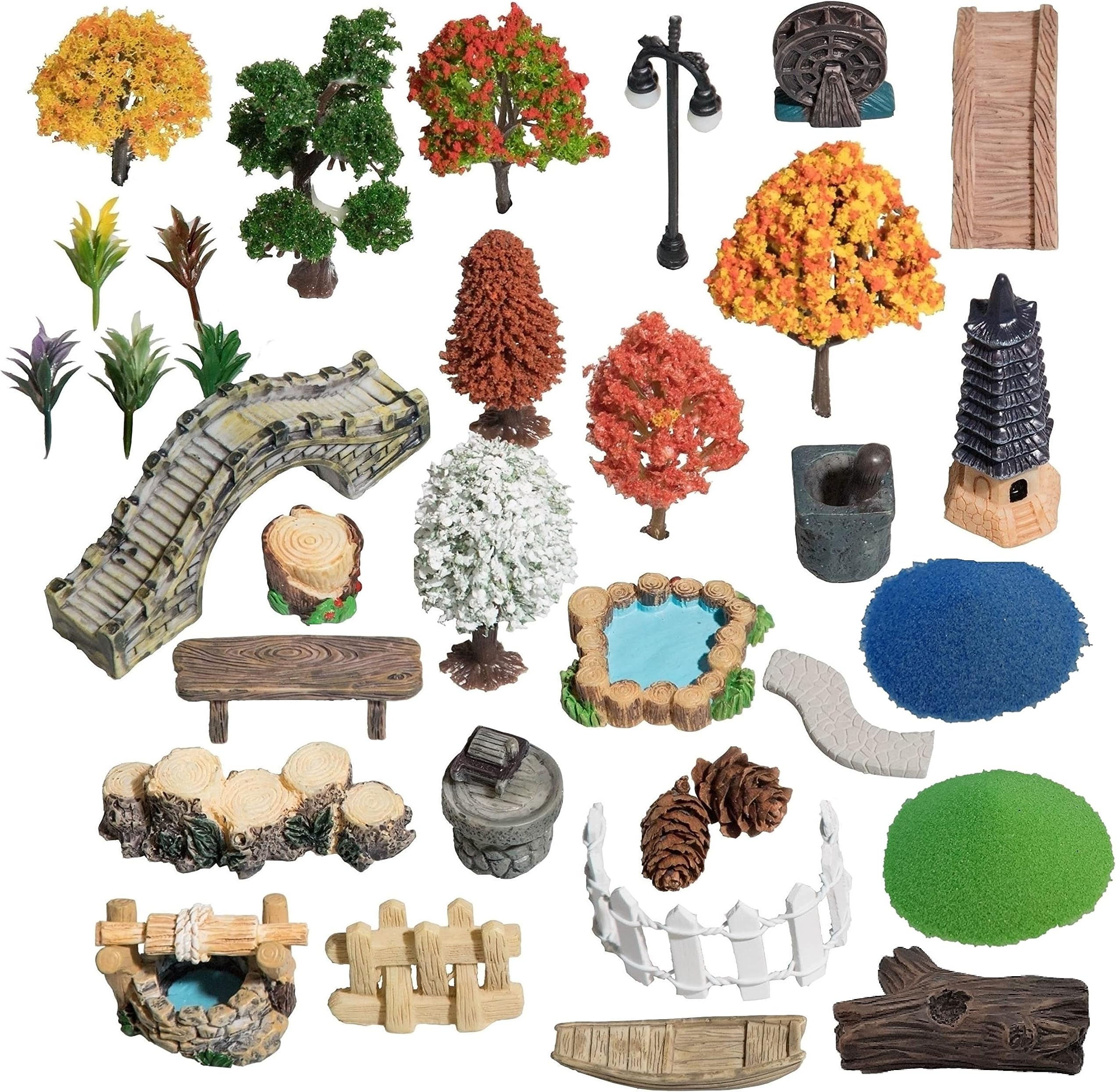 Skylety 64 Stücke Miniatur Fee Garten Zubehör Mini Tiere Miniatur