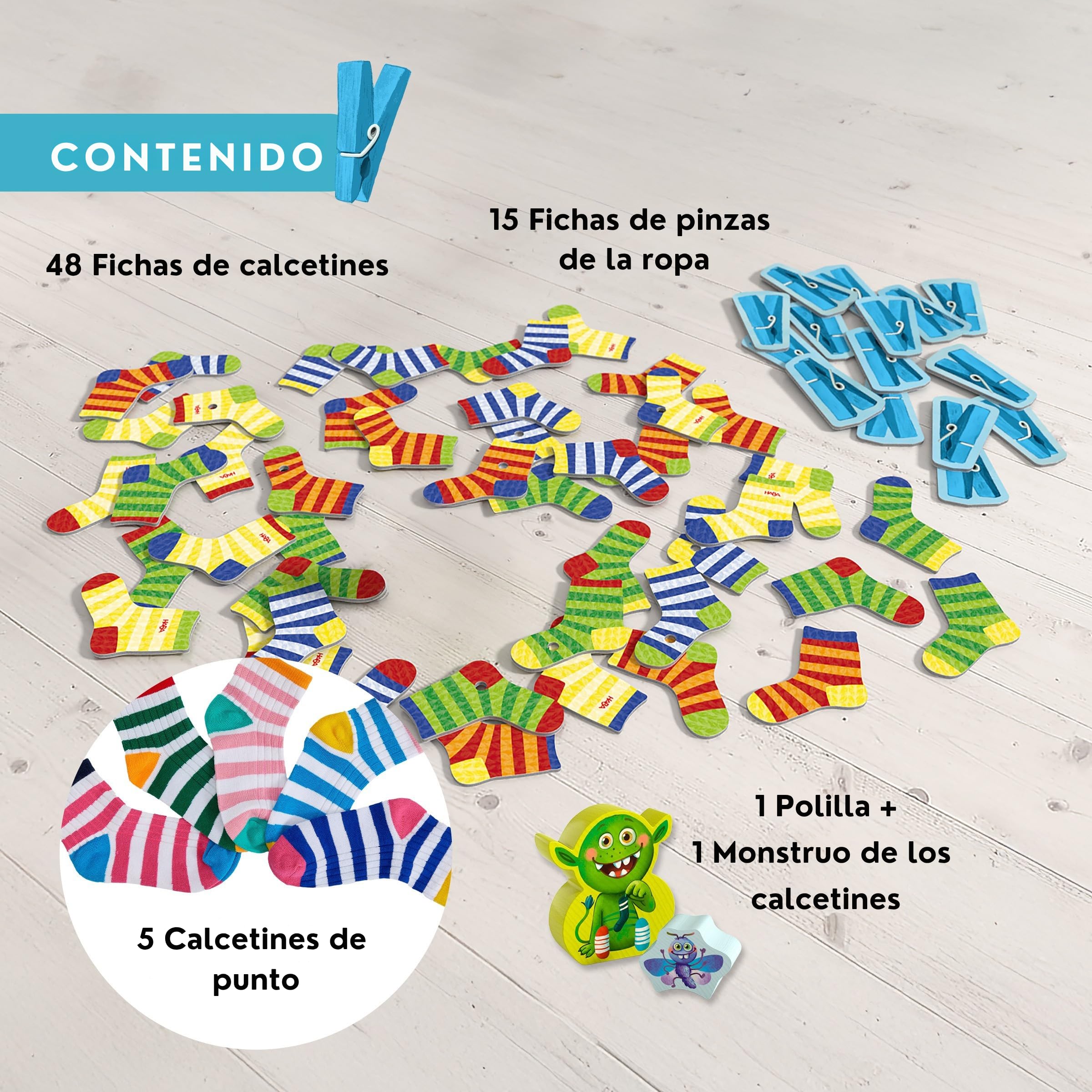 HABA 2011722004 - El Monstruo de los Calcetines – Edición Limitada de Aniversario, Juego Infantil de Mesa de observación y Velocidad. Más 4 años