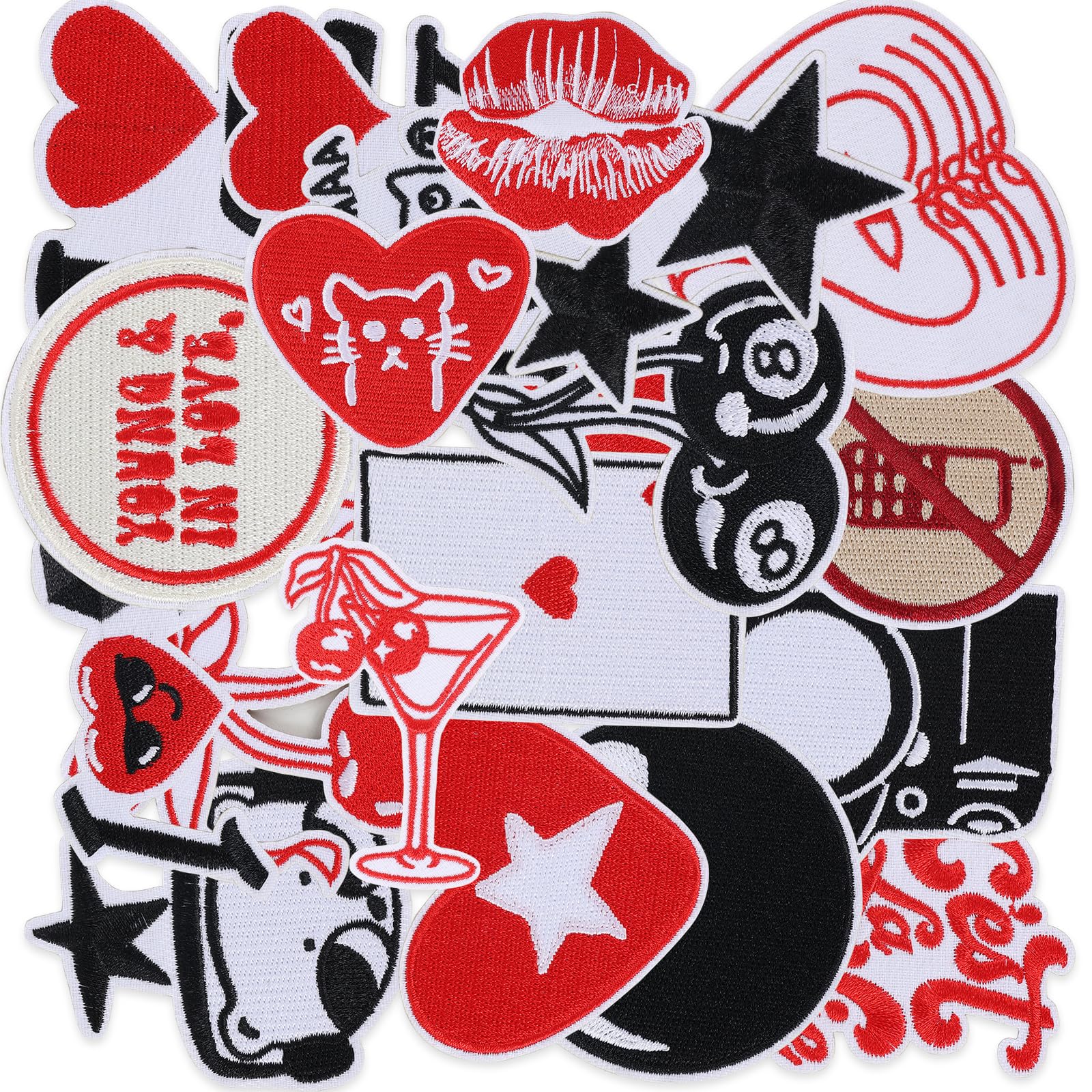 Set van 20 Downtown Girl patches om op te strijken, Y2K borduurwerk, patches om op te strijken of op te naaien, voor jacks, rugzakken, kleding, jurken, hoeden, T-shirts, DIY
