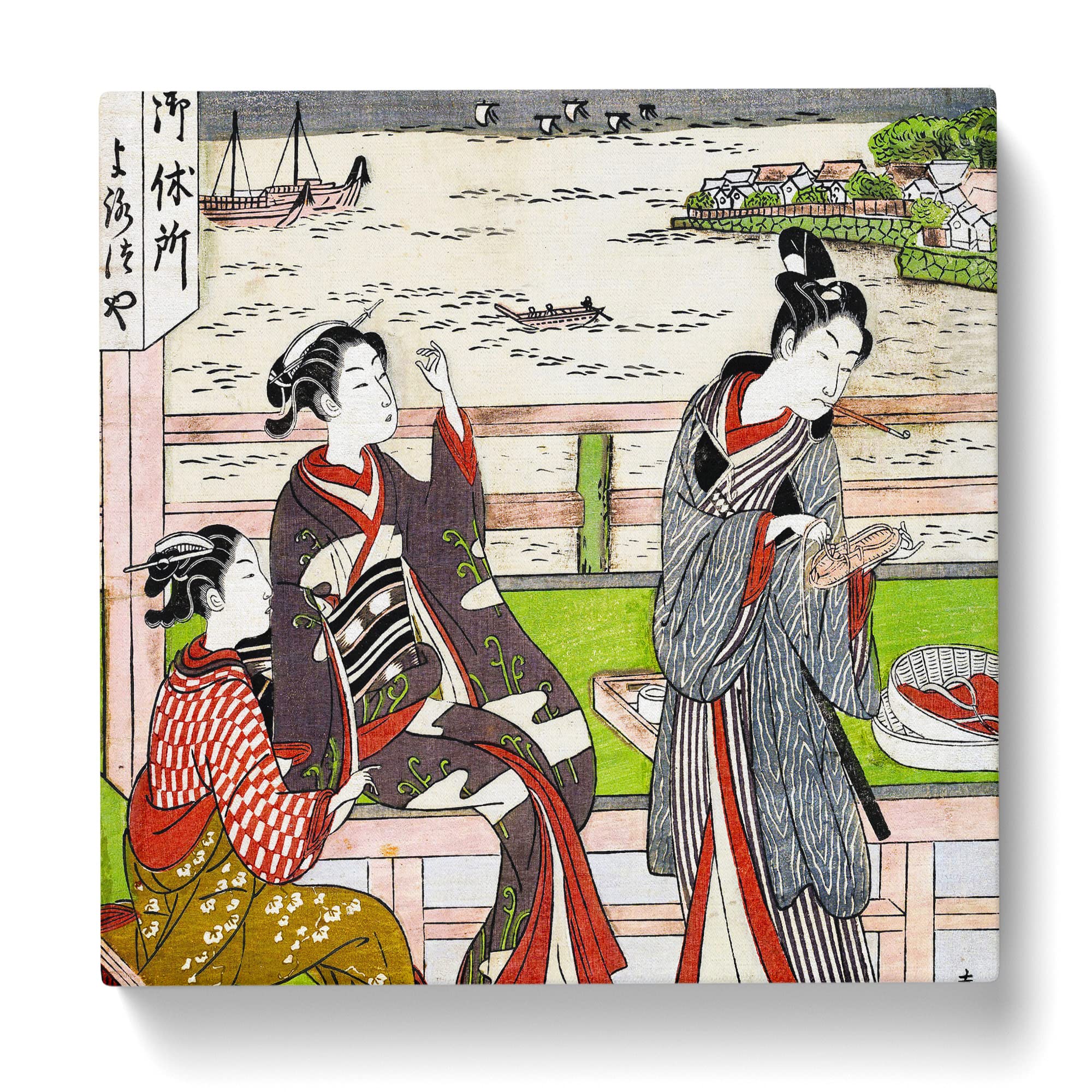 Two Women at a Teahouse by Harunobu Suzuki Canvas Print, Mixed, 35L x 35W cm - Image 3