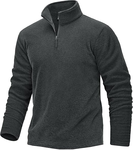 TACVASEN Men's Quarter Zip Pullover 1/4 Zip Fleece Sweatshirts Long Sleeve Casual Slim Fit Polo Golf Workout Sweaters