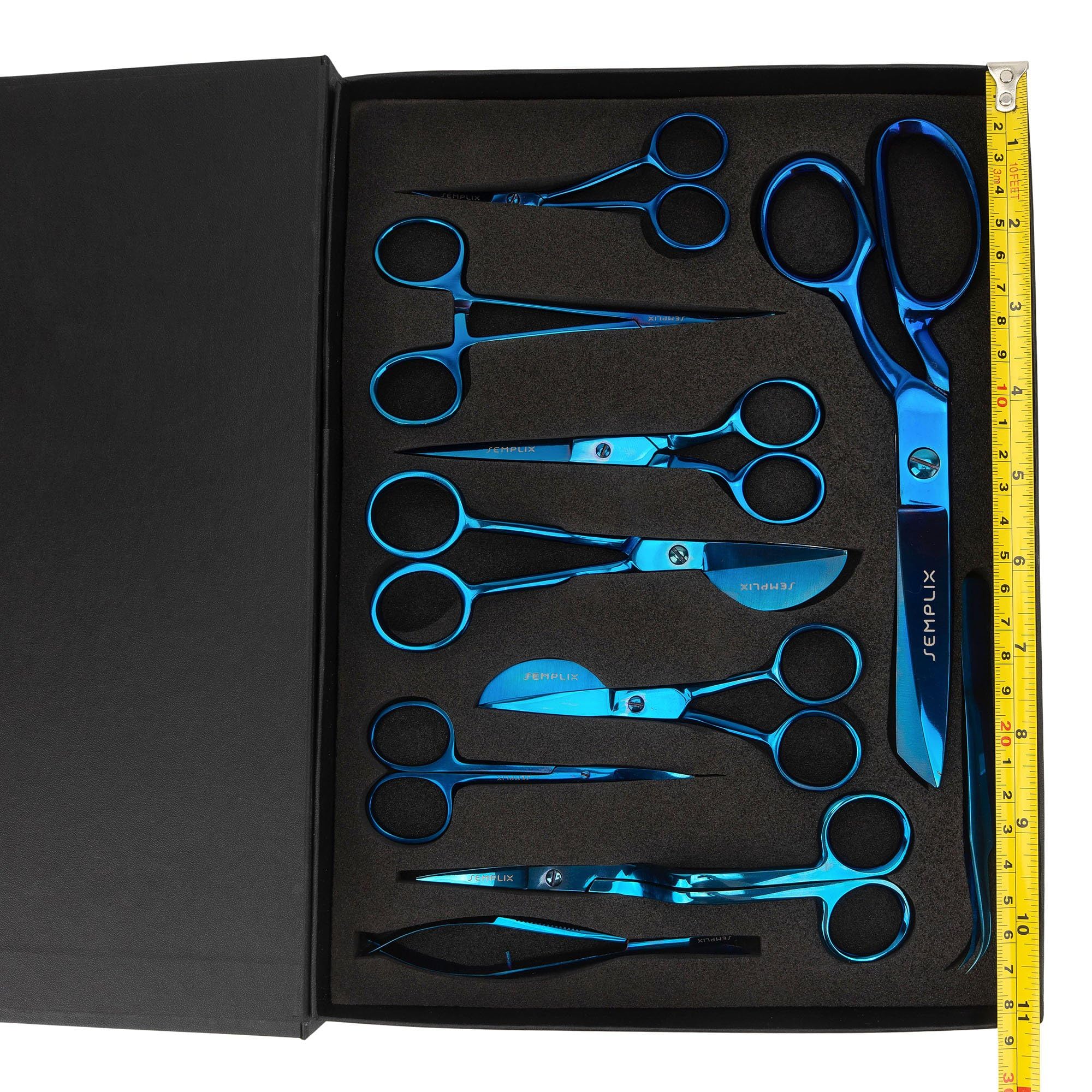 Semplix Scheren-Set (blau / 10-teilig/mit Geschenkbox)