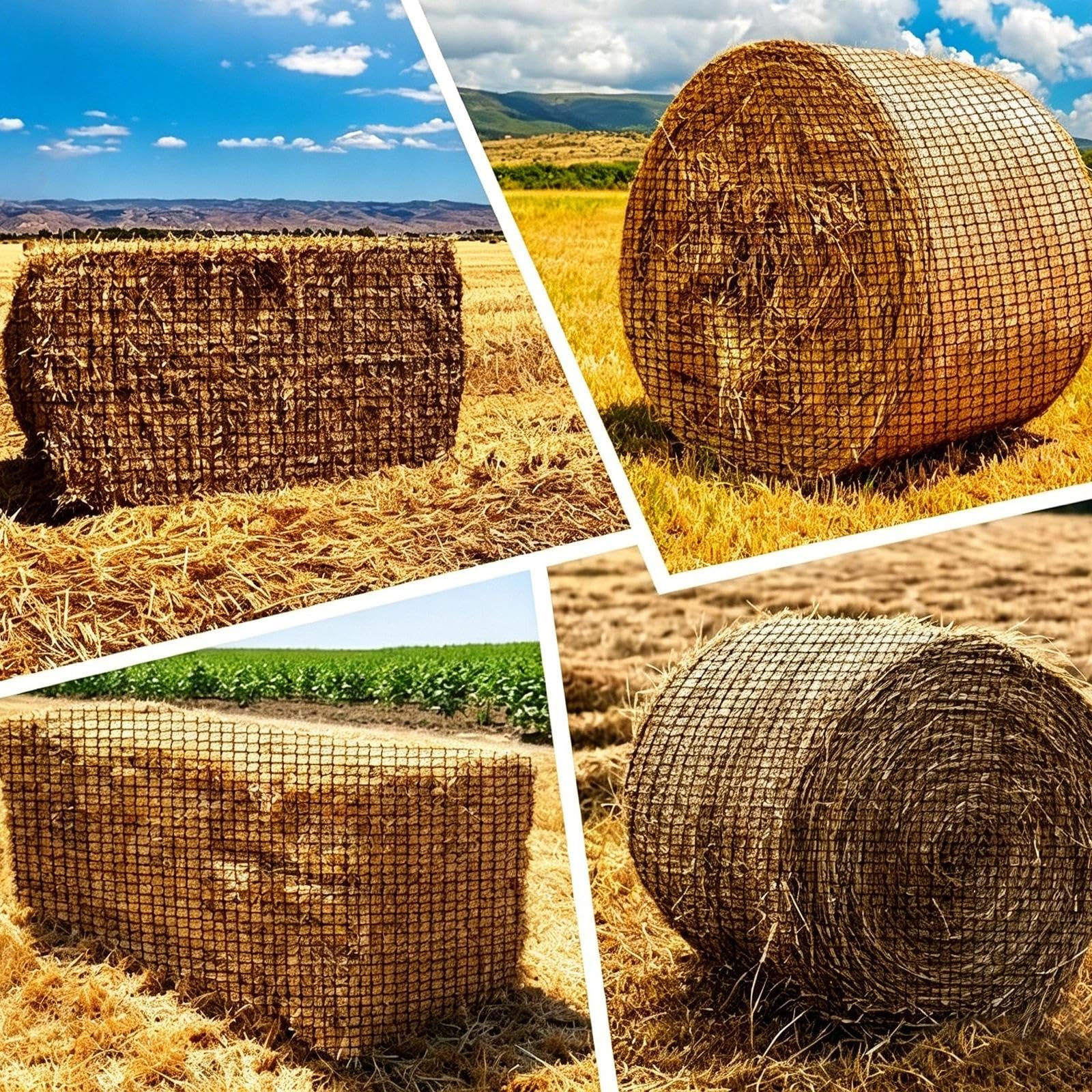 Heunetz Rundballen ø 150 cm, Heunetz für Pferde, Maschenweite 5 x 5 cm | Heunetz für Pferde Rundballen, Stabiles Heunetz für Pferde, Verschleißfestes Heunetz für Pferde Rundballen Futternetz