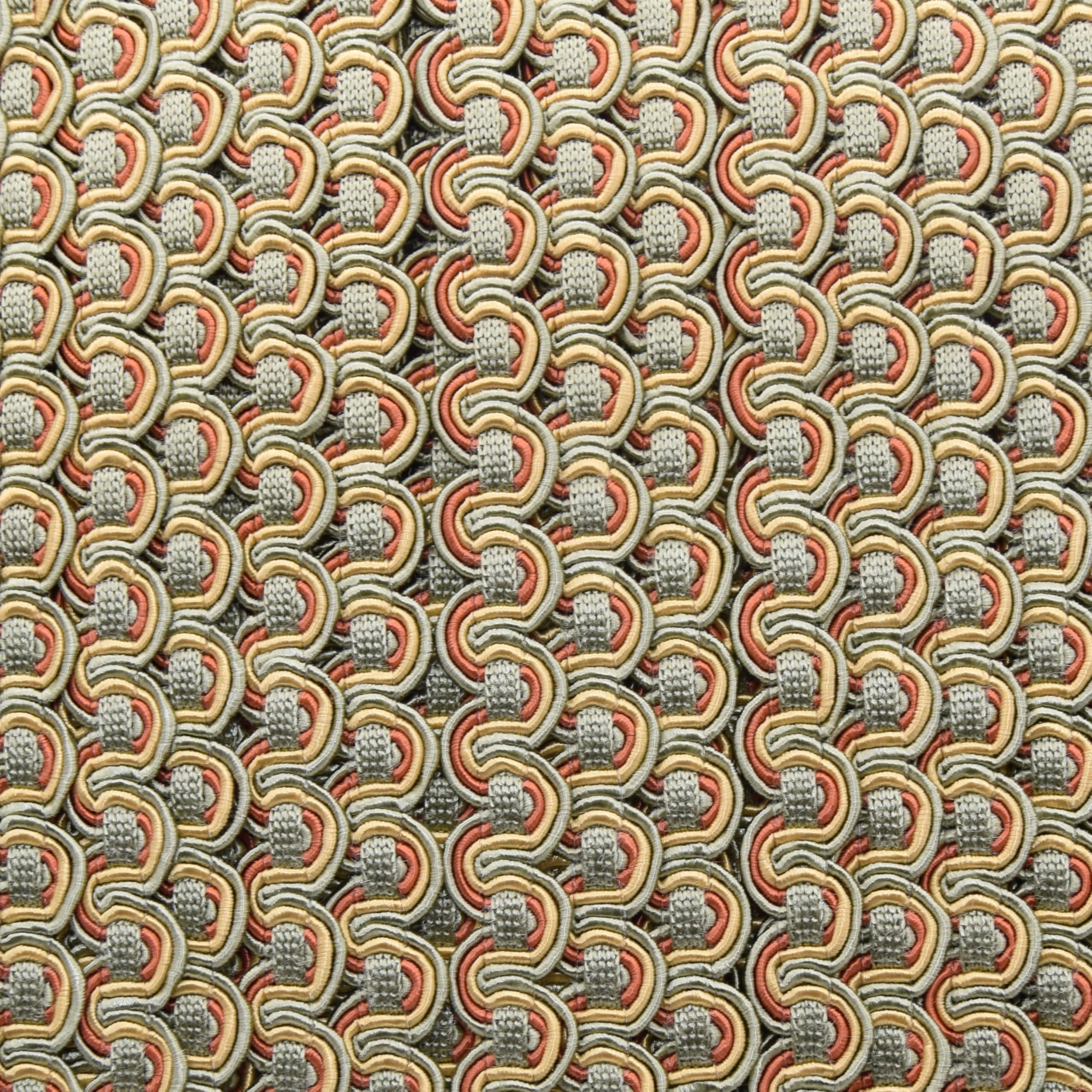 Decorative Braid Gimp Trim for Costume, Upholstery, Curtains, Home Decor, DIY Crafts, Multiple Colours (Green/Gold/Terracotta, 5 Metre)