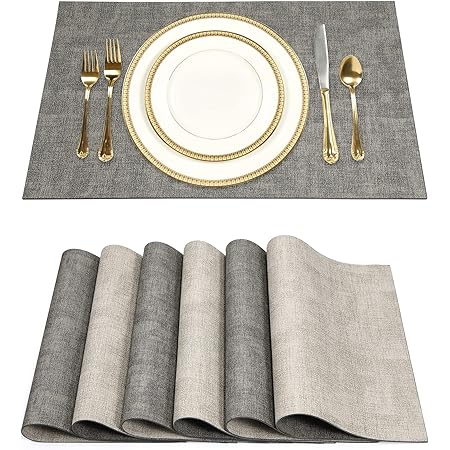 Set 6 Tovagliette Pelle PU 41x31cm + 6 Sottobicchieri - Impermeabili Antiscivolo, Lavabili, Rosso - Foto 10