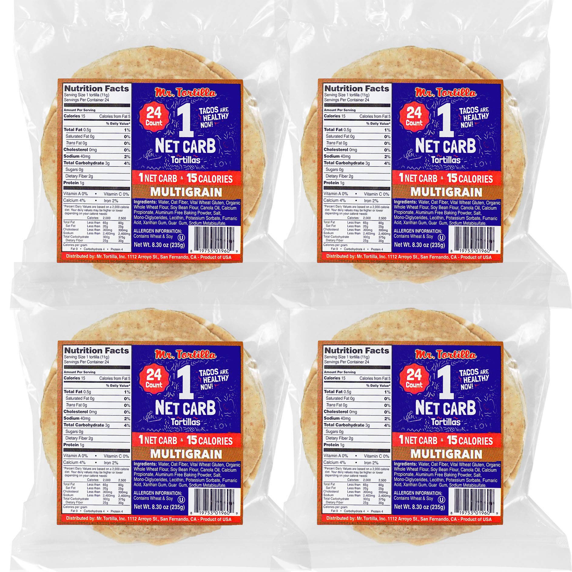 Mr. Tortilla 1 Net Carb Tortilla Wraps (96 Tortillas) Keto, Low Carb