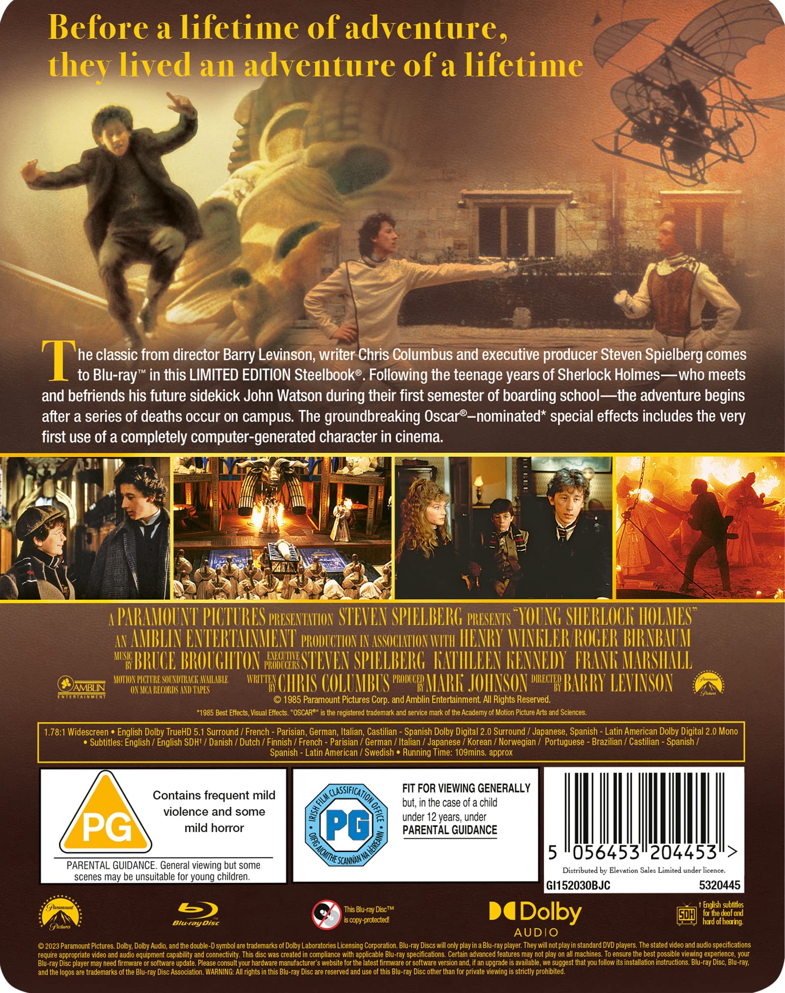 Paramount Home Entertainment Young Sherlock Holmes Steelbook