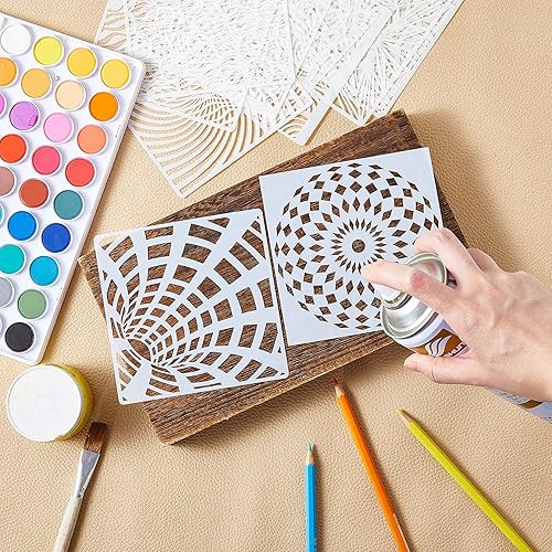 Vista 4 de 36 Piezas Plantillas Geométricas Plantillas de Pintura Plantillas de Dibujo de Arte Mandala para Scrapbooking Galletas Azulejos Muebles Decoración