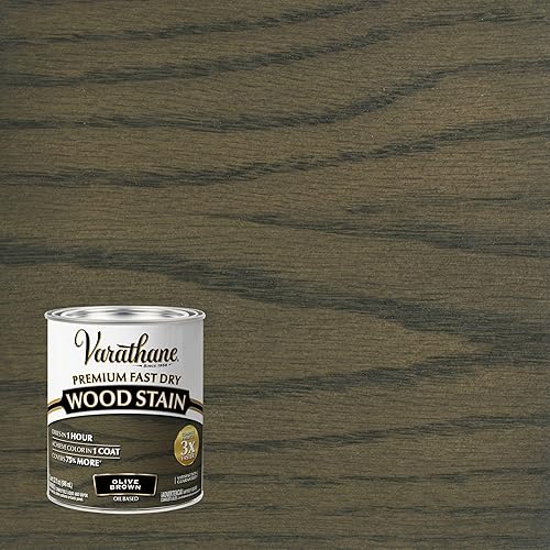 Vista 53 de Rust-Oleum Varathane 307414 - Tinte de madera prémium de secado rápido, cuarto de galón, rojo granero