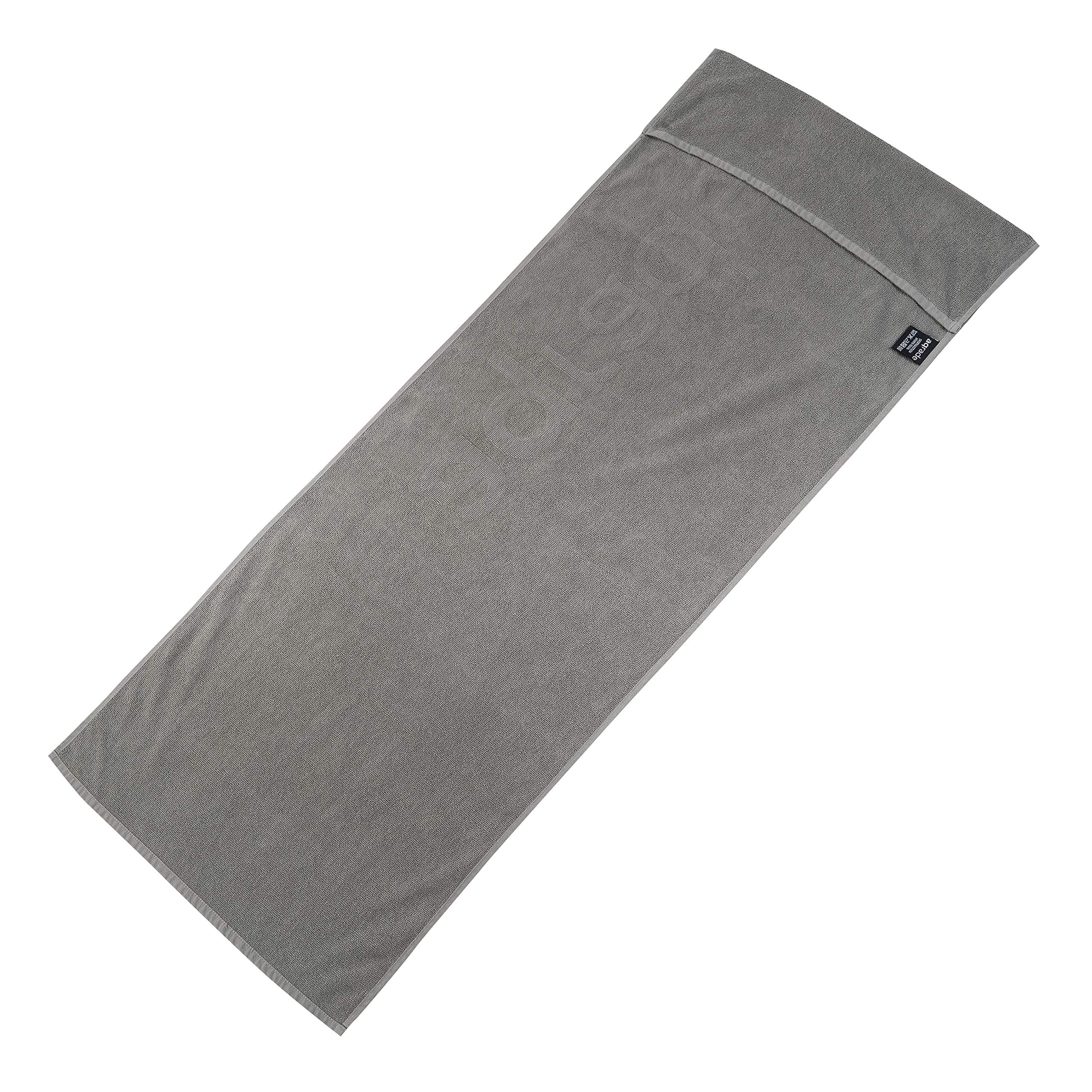 Sporthandtuch Fitness Handtuch mit Fixierung 120x50cm Gym aus 100% Baumwolle anthrazit XL