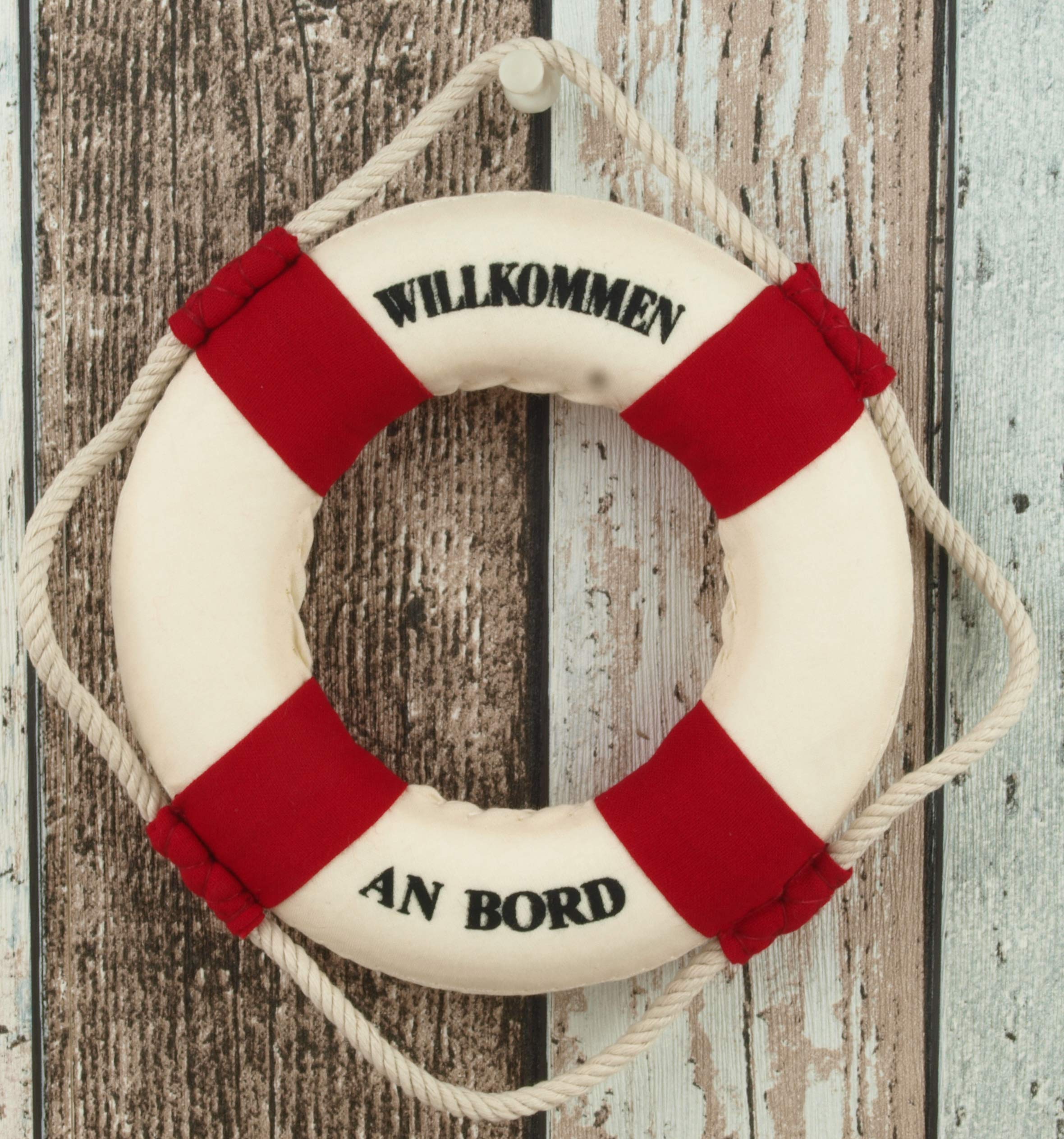 VOSAREA Rettungsring Deko - Nautische Wanddekoration 35 Cm Rot/weiß
