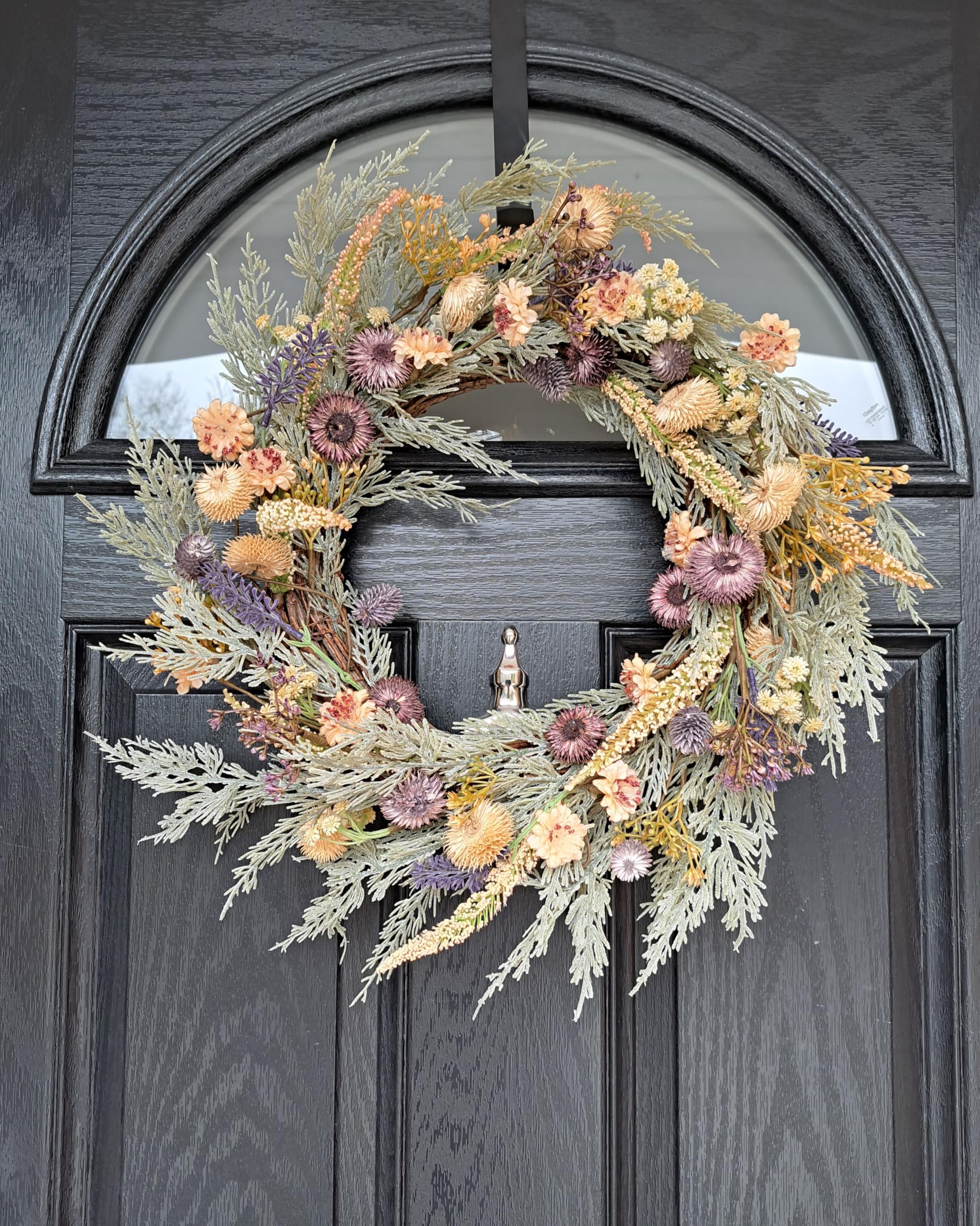 Dekokranz Türkranz grün mit Kunstblumen rund ø 45 cm Frühlings-Kranz Camrun