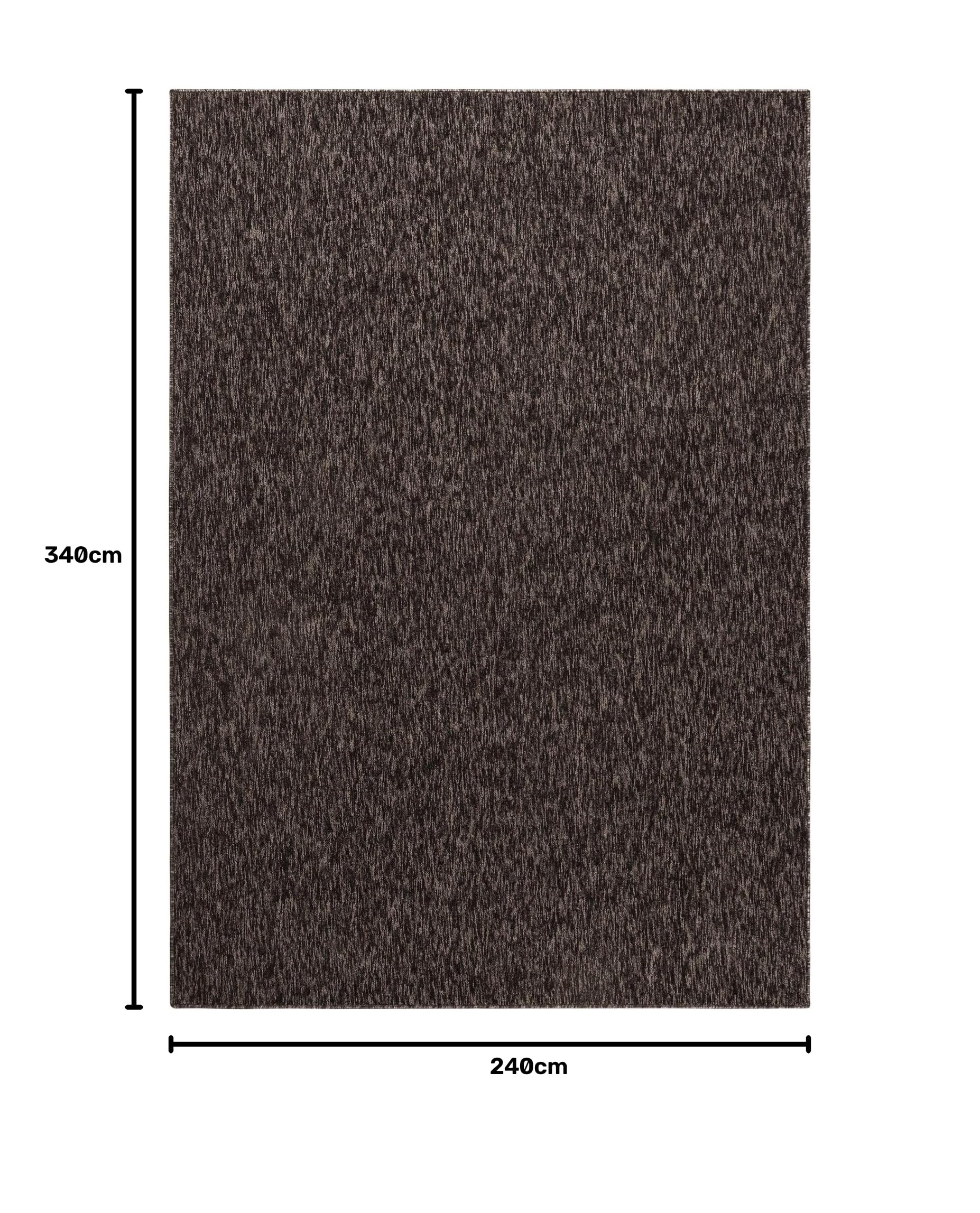 Carpetsale24, Nowoczesny Dywan do Salonu Jednolity Brązowy Melanż 240x340 cm - Krótkie Pętle, Łatwy w Utrzymaniu, Dywan Jednolity