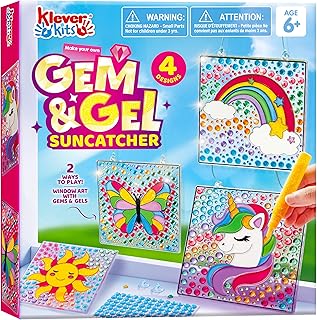 Klever Kits Suncatcher Craft Kit for Children, Arts and Crafts for Kids Age 6 7 8 9-12,Gem Diamond Painting Craft Kits,Gir...