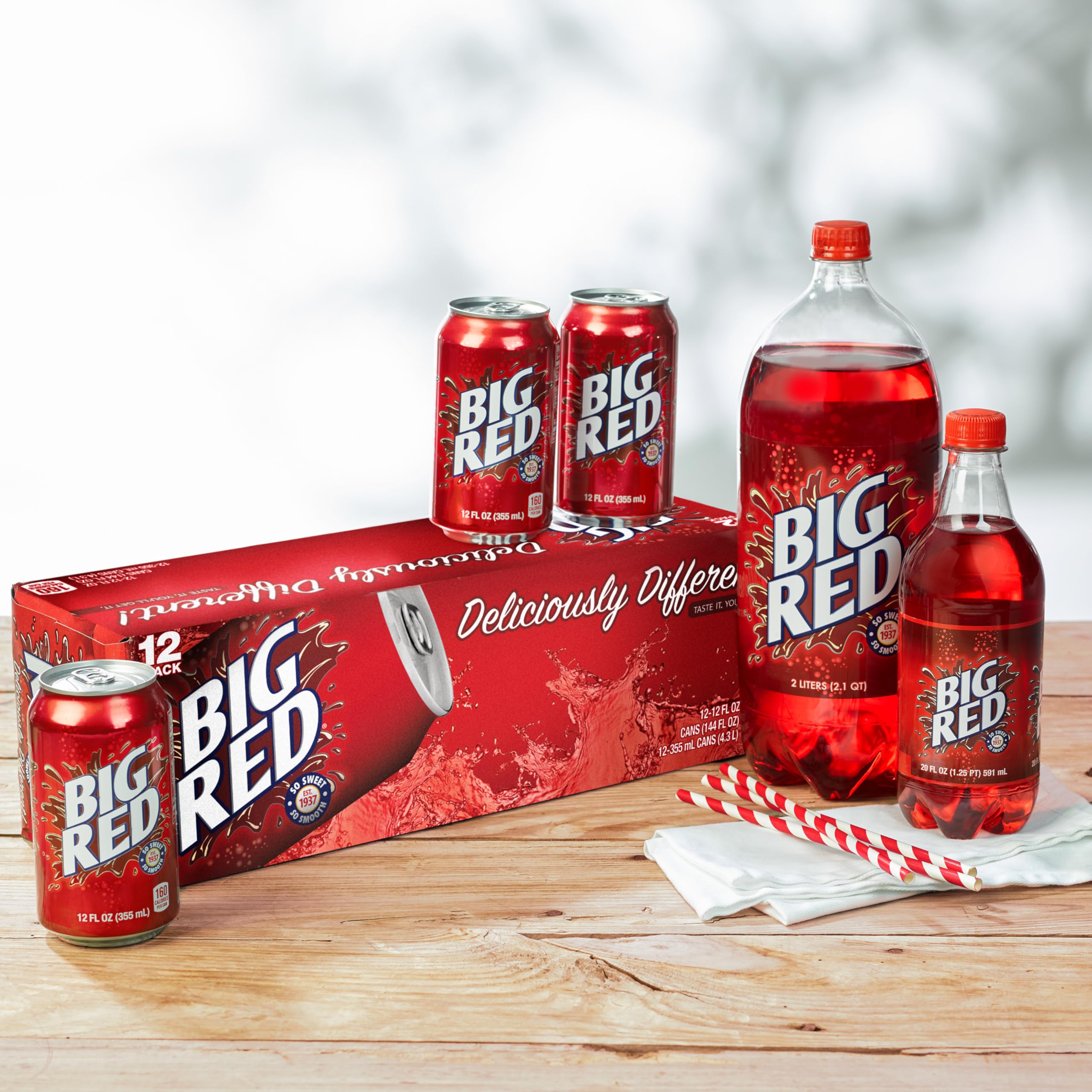 Amazon.com : Big Red Zero Sugar Soda, 12 fl oz cans, 12 pack