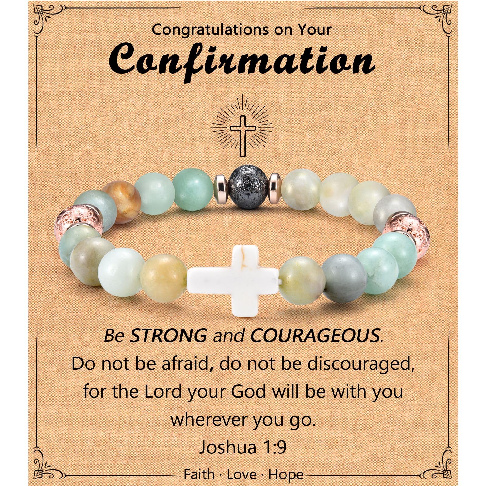 Leyung Christian Gifts for Women, Religious Rosary Cross Bracelet