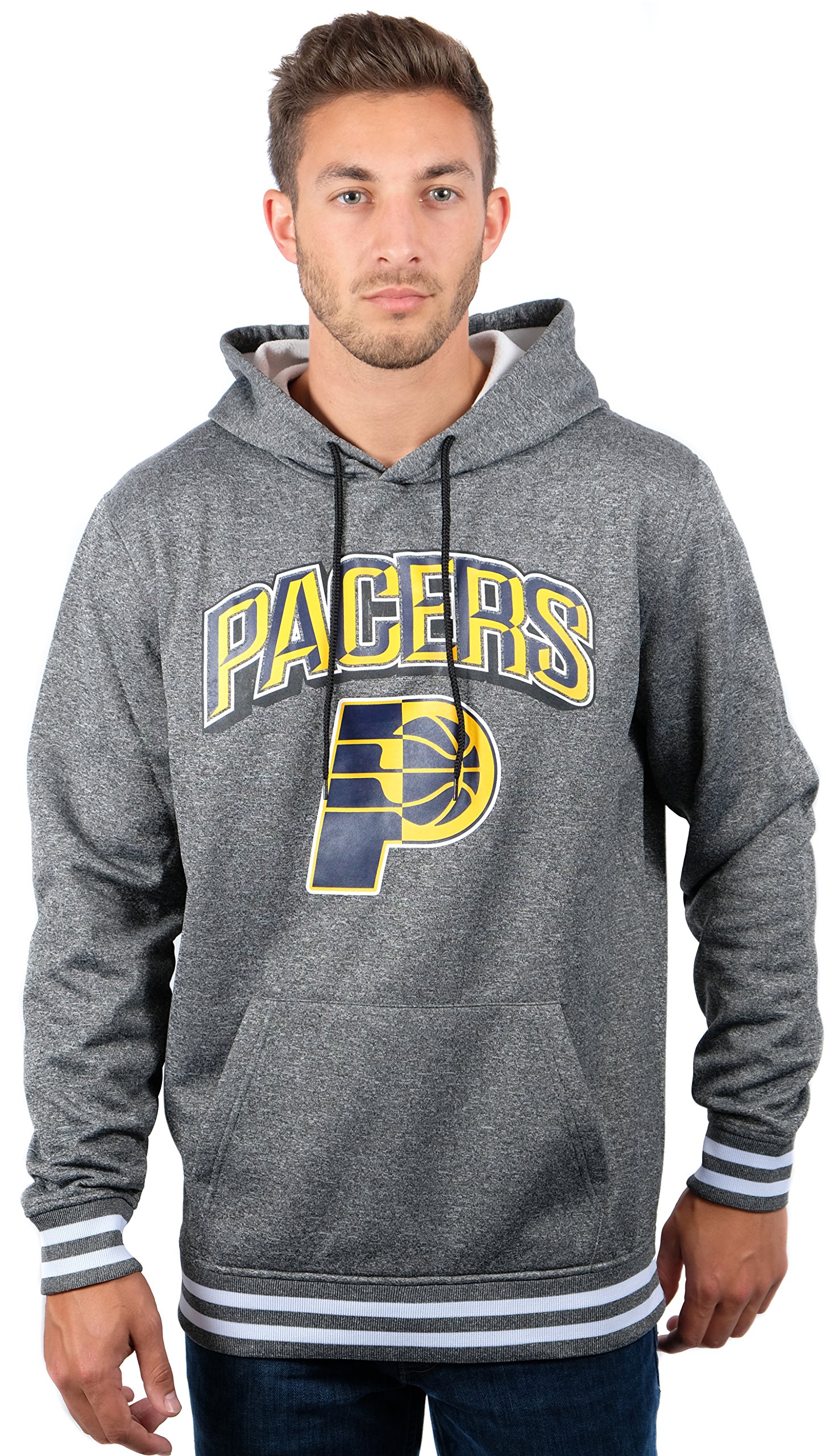 Ultra Game NBA Men's Stripe Soft Fleece Pullover Hoodie Sweatshirt