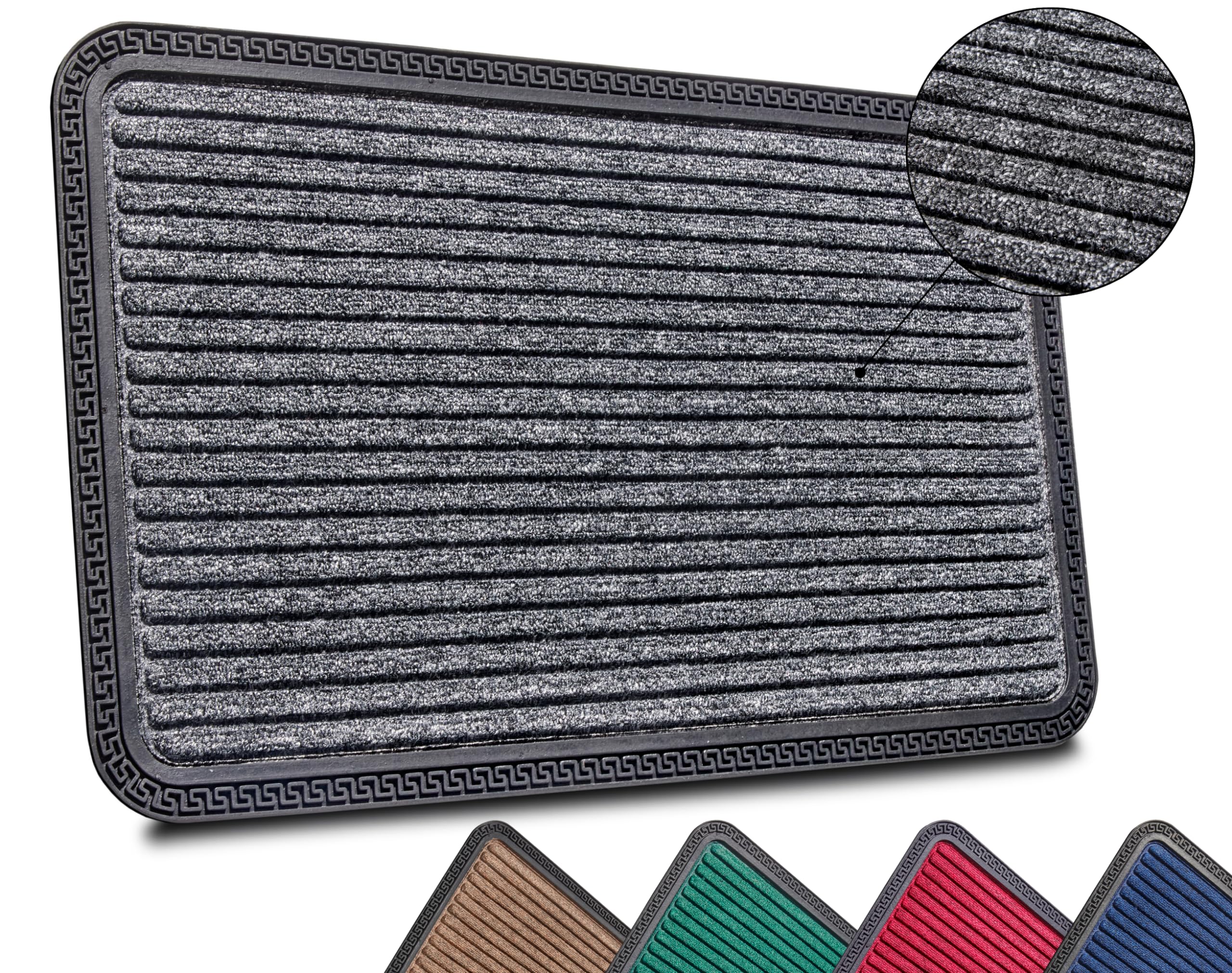 HANSE Home Mix Mats Paillasson pour intérieur et extérieur, antidérapant, résistant aux intempéries, pour Couloir, terrasse, entrée, 45 x 75 cm, Gris