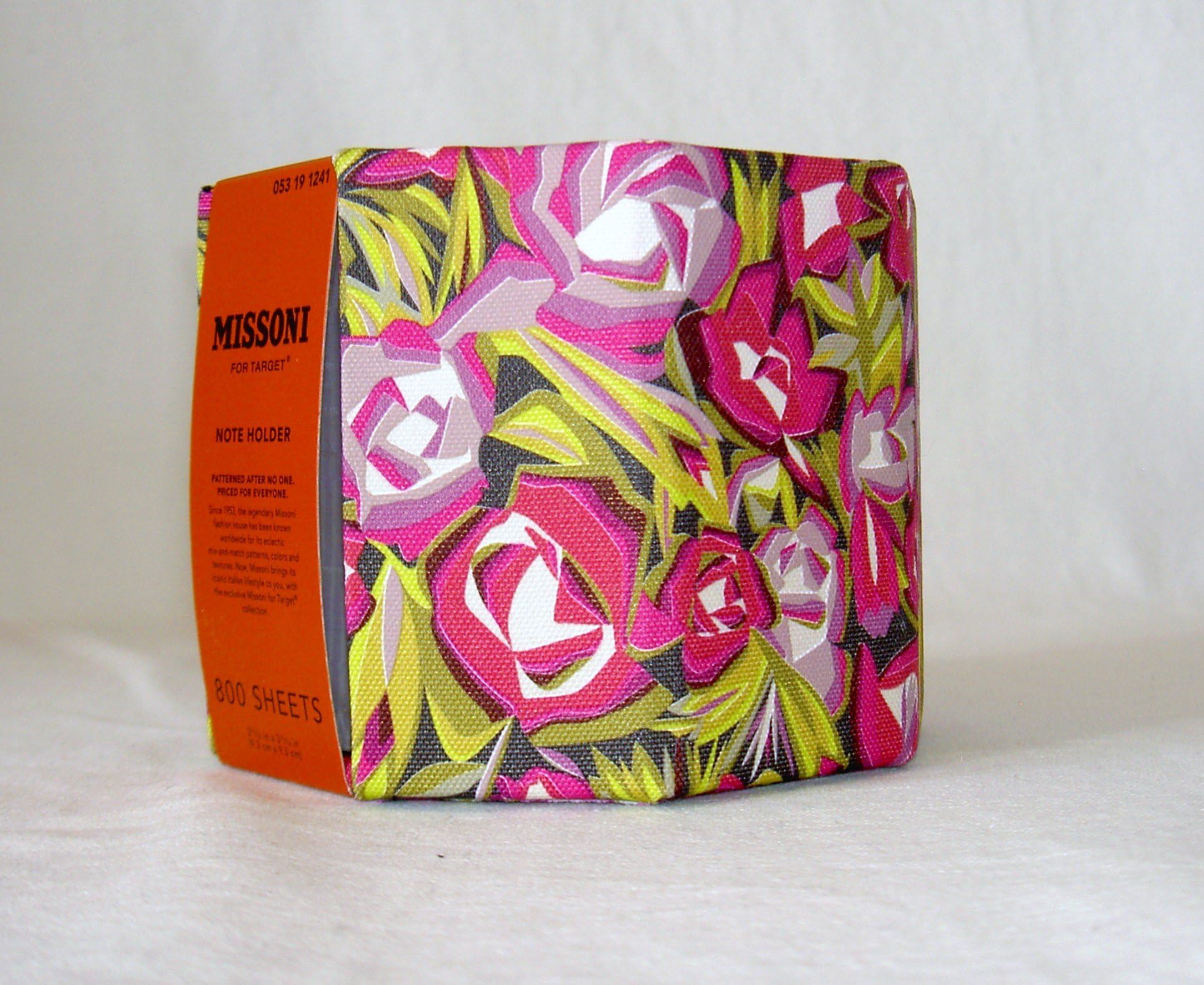 Note Paper Holder Cube 800 Sheets Purple Floral Passione
